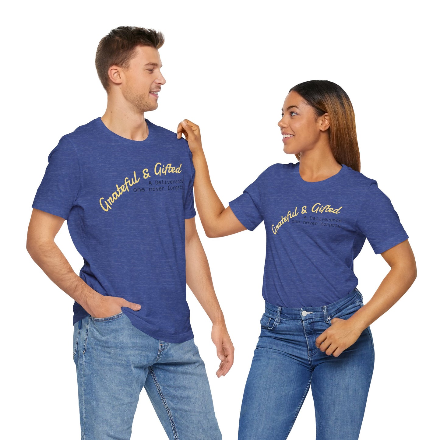 Grateful & Gifted Tee - Unisex Jersey Short Sleeve T-Shirt, Inspirational Gift, Casual Wear, Celebration Shirt, Everyday Comfort