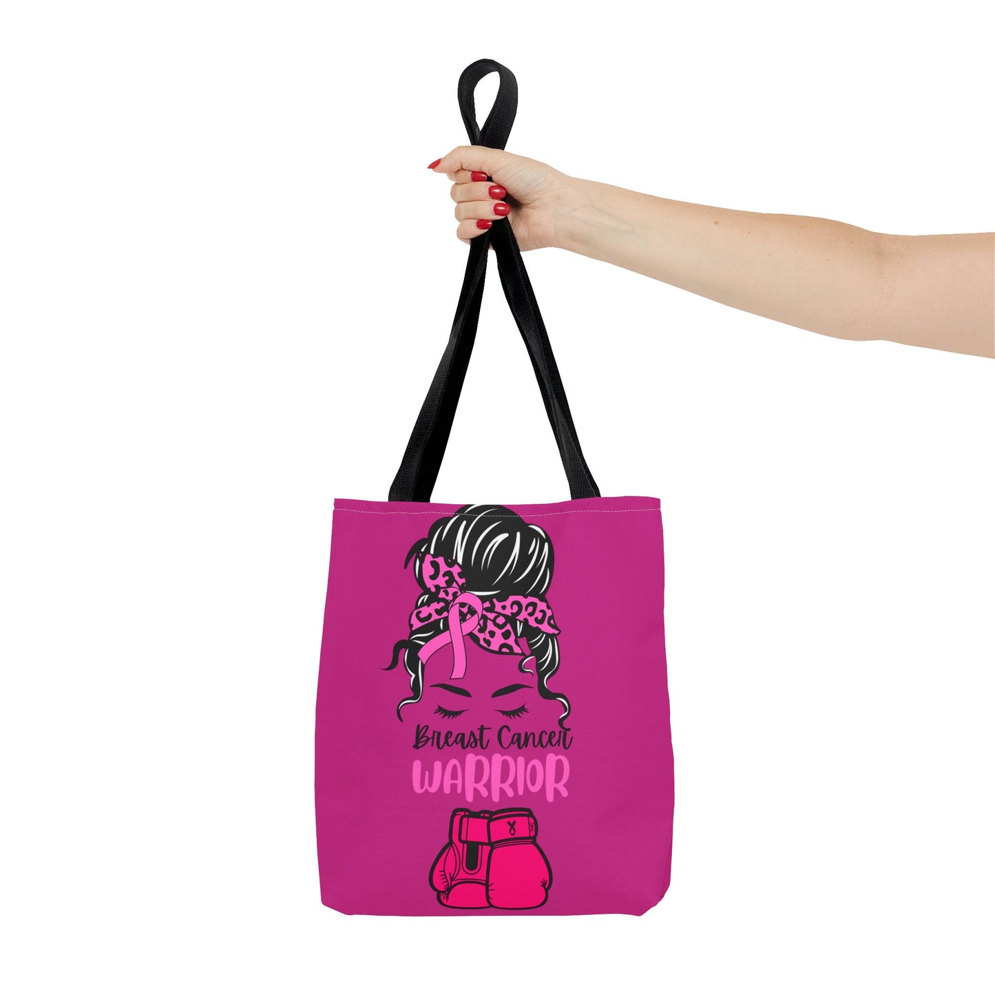 Empowering Warrior Tote Bag - Breast Cancer Awareness, Gift for Survivors, Inspirational, Pink Fighter Bag, Supportive Tote