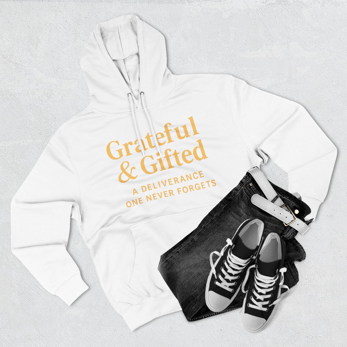 Grateful & Gifted Fleece Hoodie, Cozy Sweatshirt, Inspirational Hoodie, Perfect Gift for Holidays, Comfortable Casual Wear