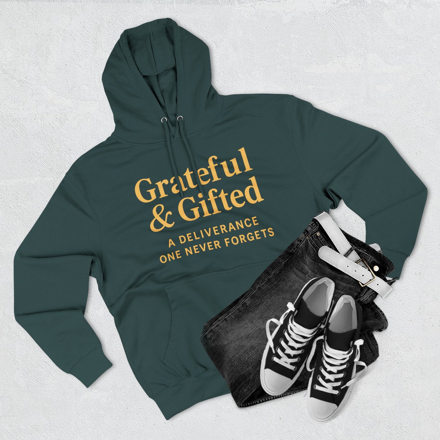 Grateful & Gifted Fleece Hoodie, Cozy Sweatshirt, Inspirational Hoodie, Perfect Gift for Holidays, Comfortable Casual Wear
