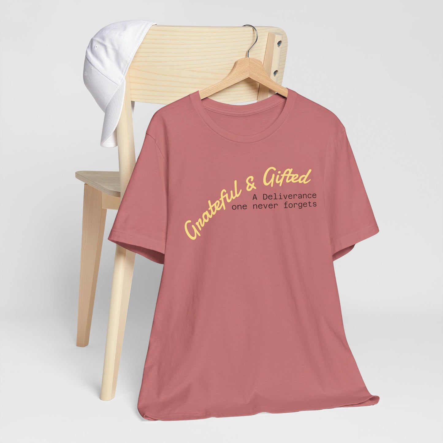 Grateful & Gifted Tee - Unisex Jersey Short Sleeve T-Shirt, Inspirational Gift, Casual Wear, Celebration Shirt, Everyday Comfort