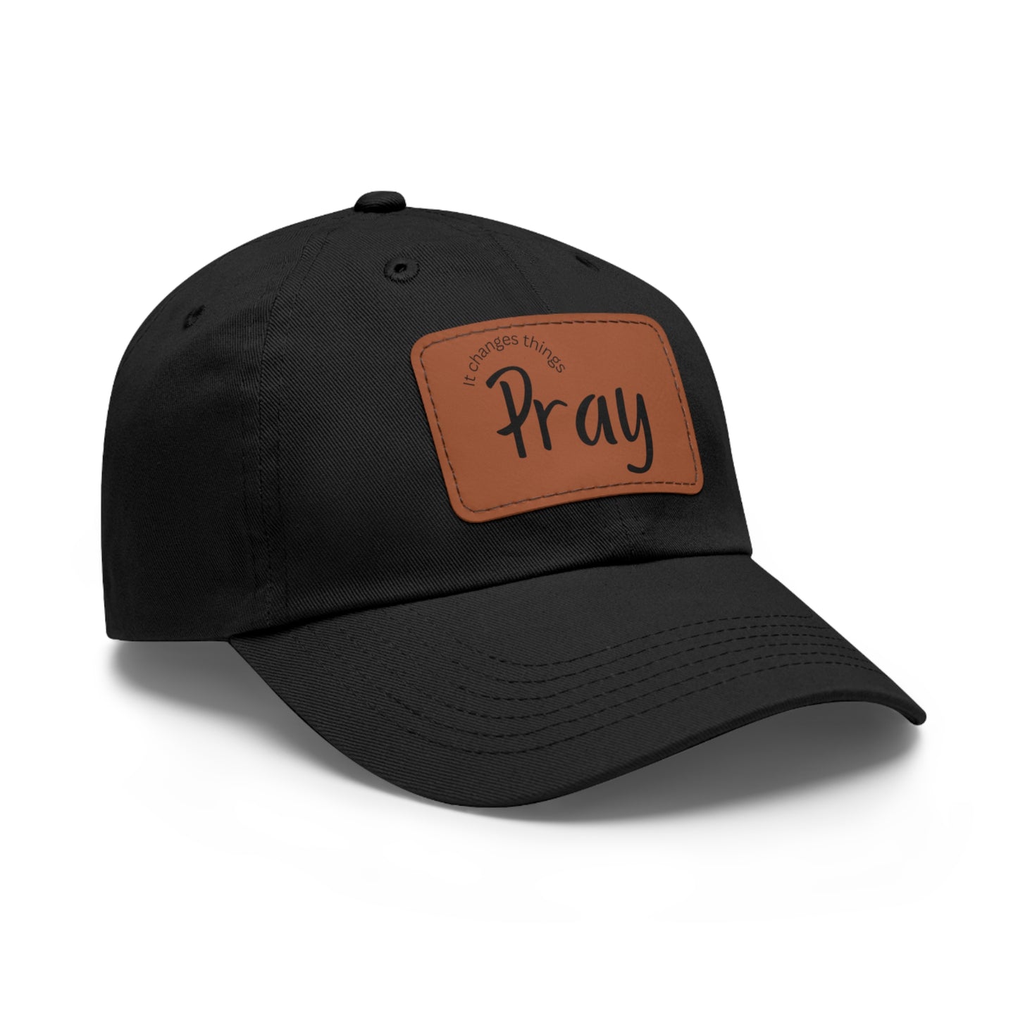 Pray Dad Hat | Leather Patch Cap, Comfortable Sun Protection, Gift for Dads, Christian Apparel, Everyday Style