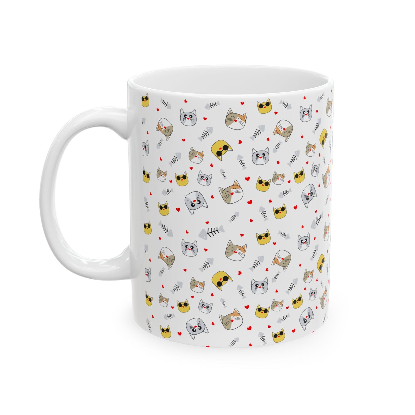 Cute Cat Patterned Ceramic Mug - Purrfect Gift for Cat Lovers, Fun Coffee Cup, Ideal for Birthdays, Celebrations, or Everyday Use