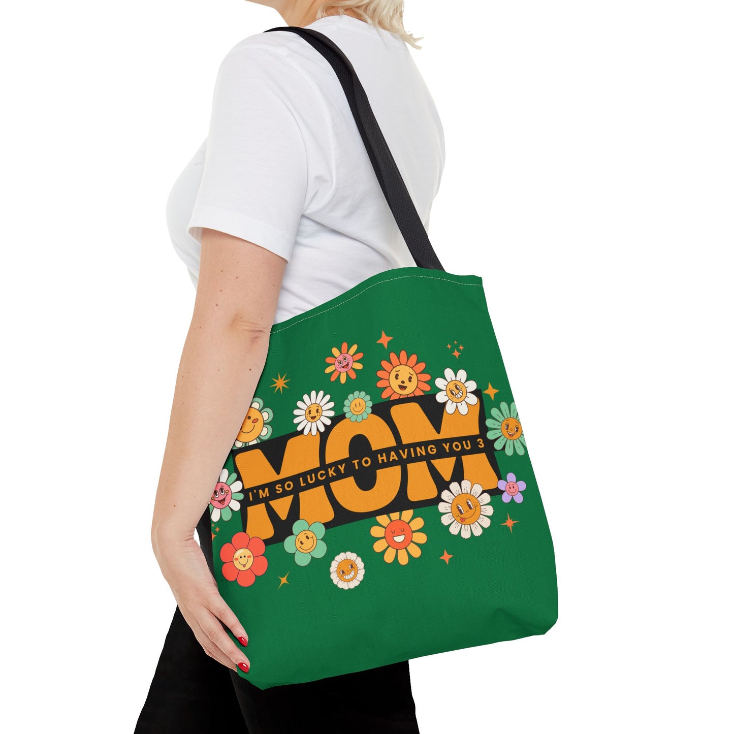 Charming Floral Mom Tote Bag, Mother's Day Gift, Eco-Friendly Shopping Bag, Flower Print Handbag, Cute Tote for Moms