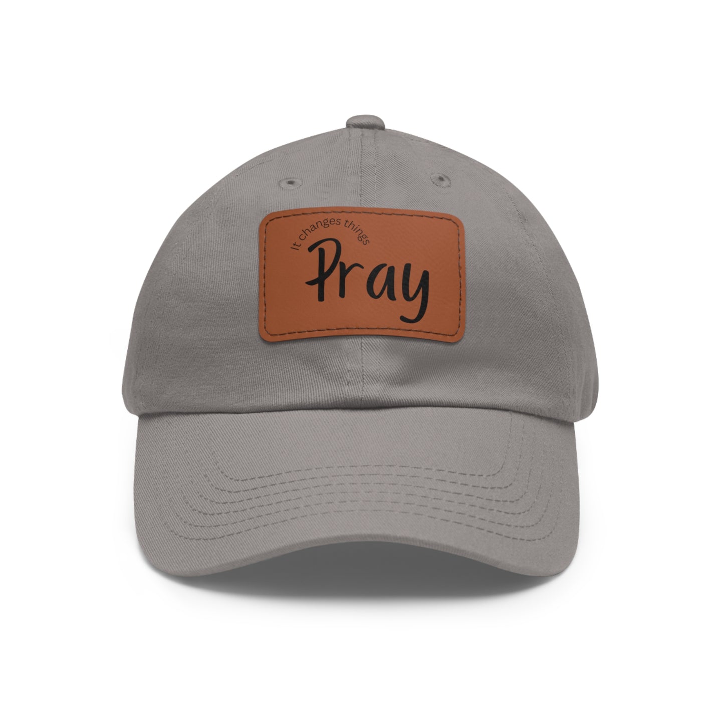 Pray Dad Hat | Leather Patch Cap, Comfortable Sun Protection, Gift for Dads, Christian Apparel, Everyday Style