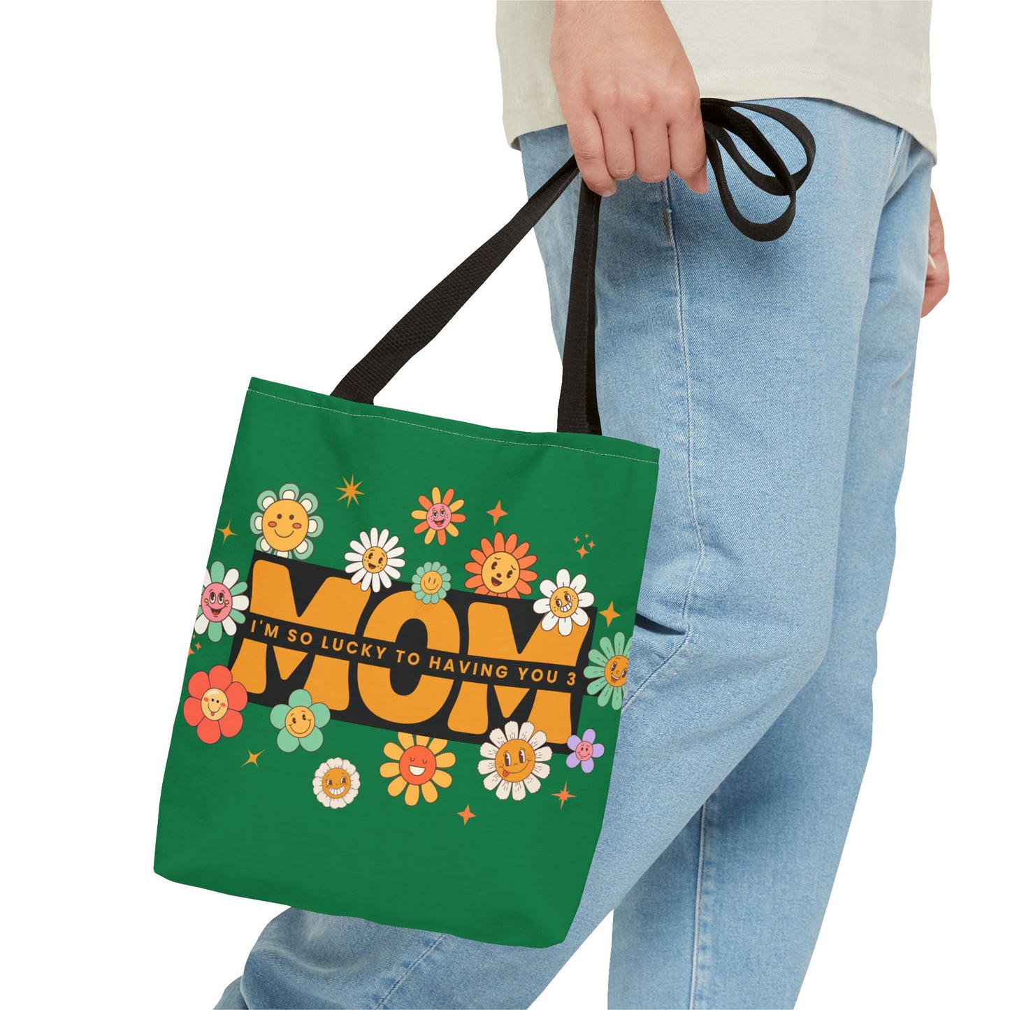 Charming Floral Mom Tote Bag, Mother's Day Gift, Eco-Friendly Shopping Bag, Flower Print Handbag, Cute Tote for Moms
