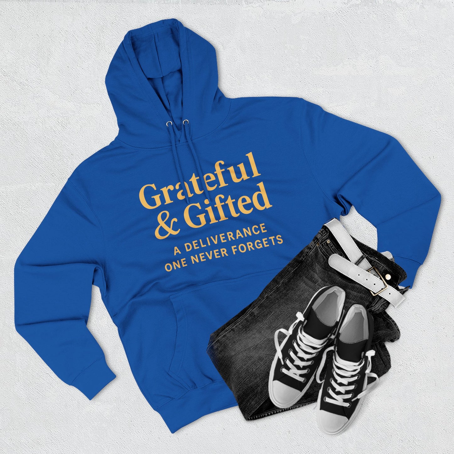Grateful & Gifted Fleece Hoodie, Cozy Sweatshirt, Inspirational Hoodie, Perfect Gift for Holidays, Comfortable Casual Wear