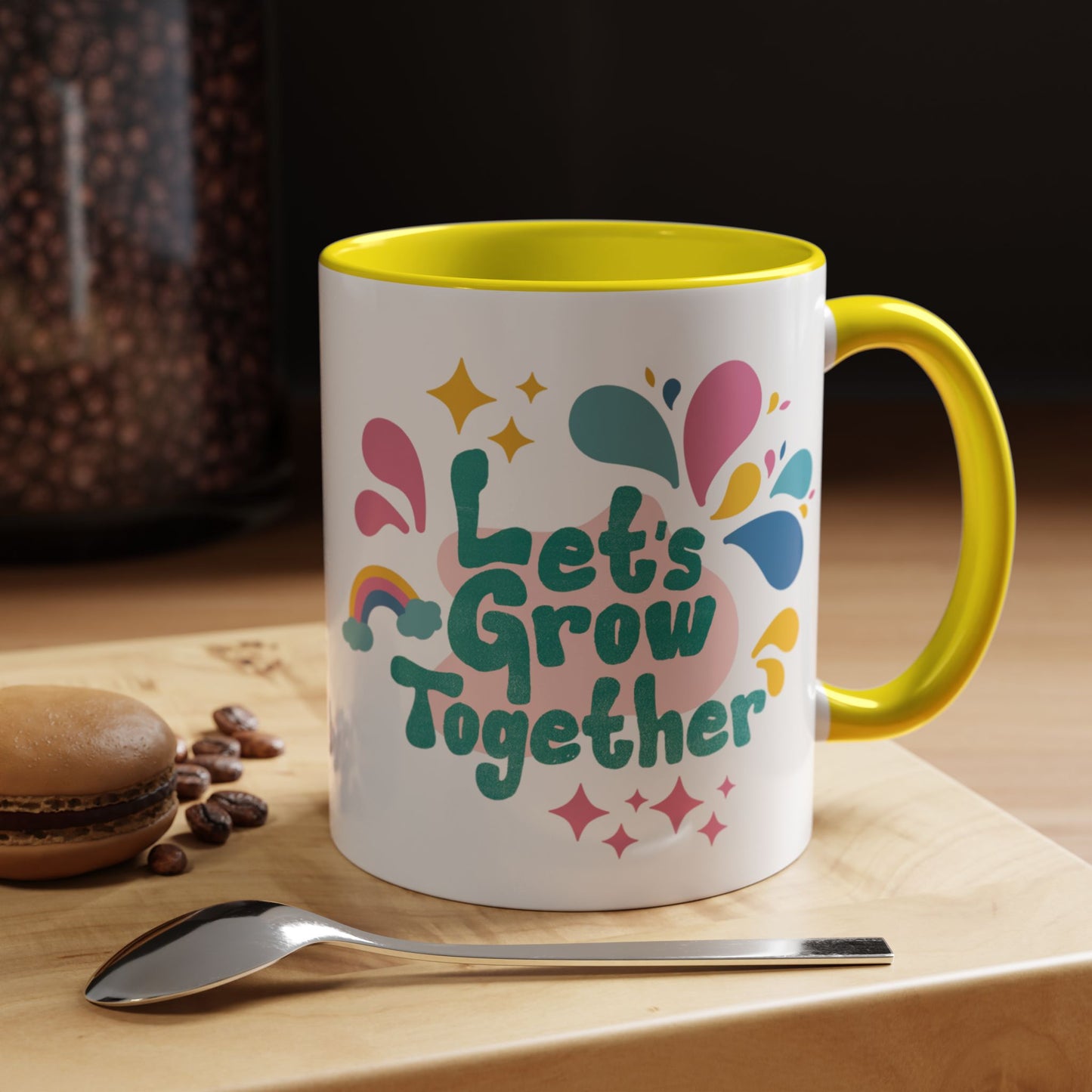 Colorful Growth Coffee Mug – Perfect Gift for Friends, Inspirational Drinkware, Motivational Office Mug, Coffee Lover, Encouraging Tea Cup
