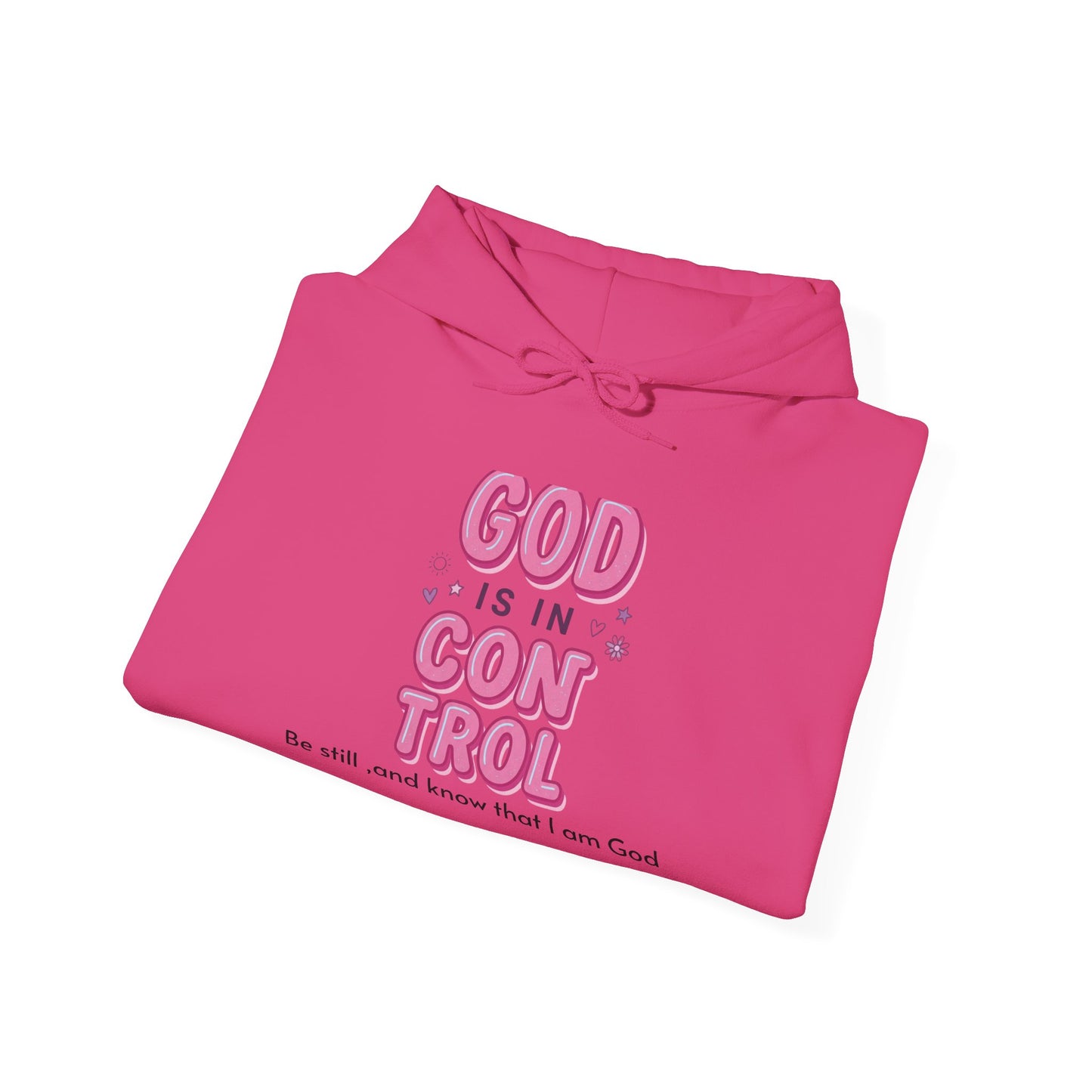 God Is in Control Hoodie | Christian Rainbow Script, Playful Faith Apparel