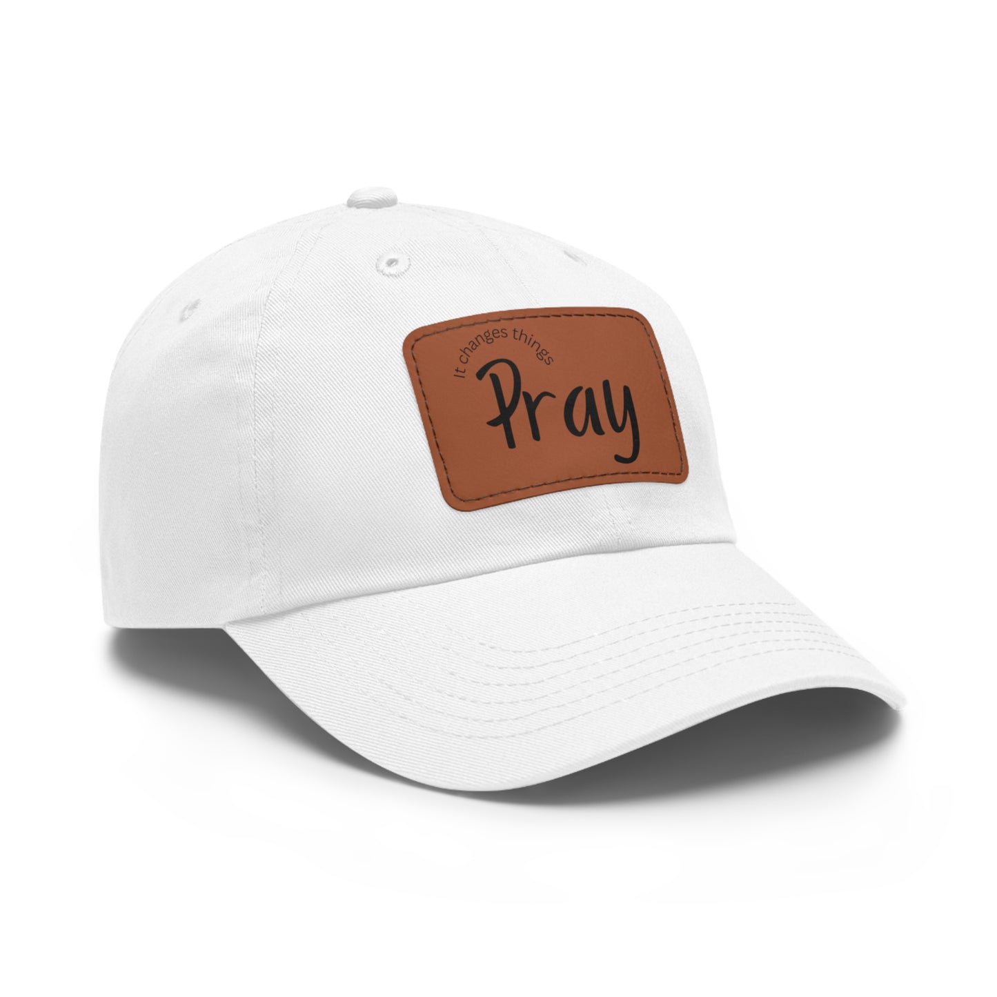 Pray Dad Hat | Leather Patch Cap, Comfortable Sun Protection, Gift for Dads, Christian Apparel, Everyday Style