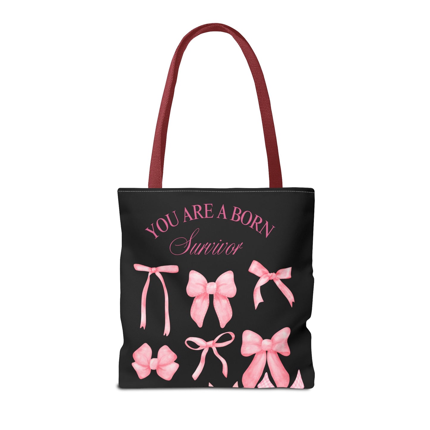 Empowering Pink Ribbon Tote Bag, Breast Cancer Awareness, Survivor Gift, Inspirational Bag, Bows & Ribbons Design, Supportive Gift