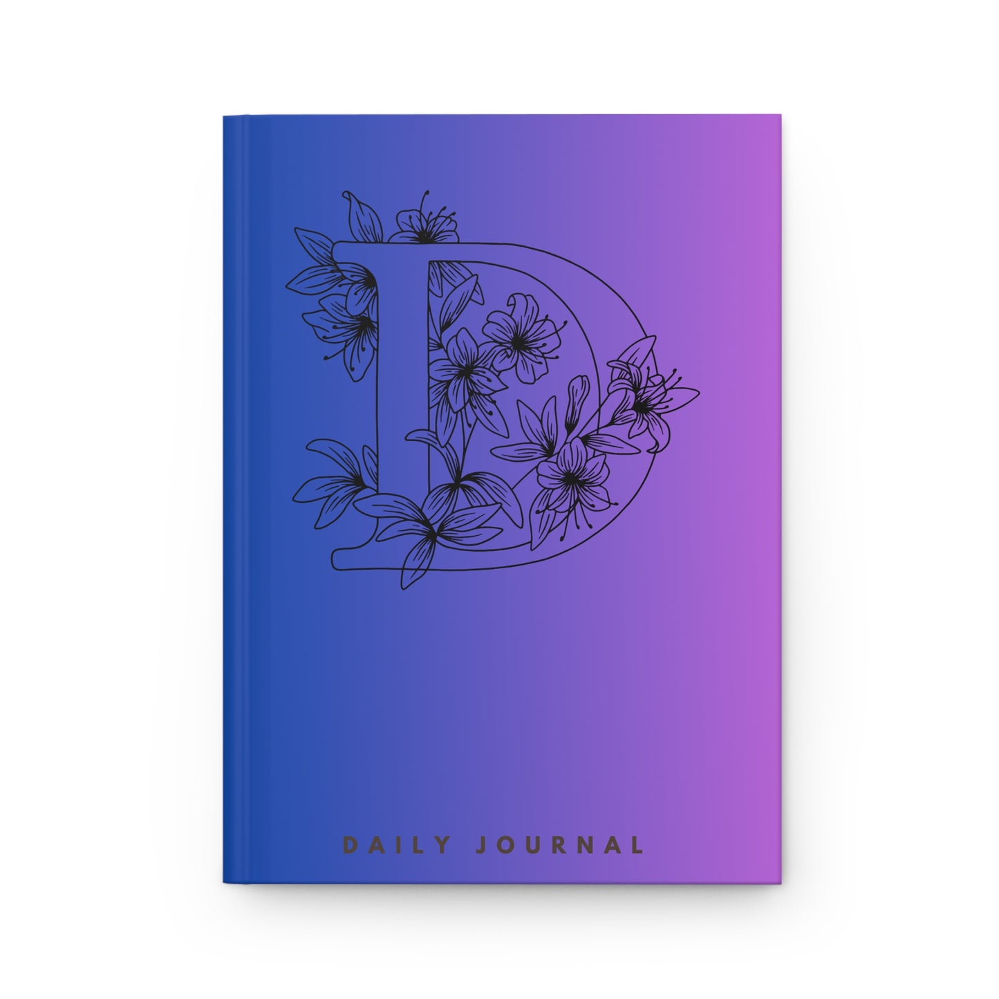Personalized Floral Initial Journal, Daily Planner, Gratitude Notebook, Gift for Writers, Students, or Graduates