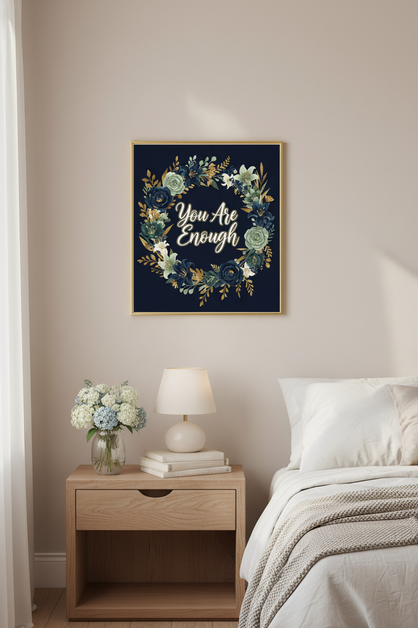 You Are Enough — Bedroom Mockup