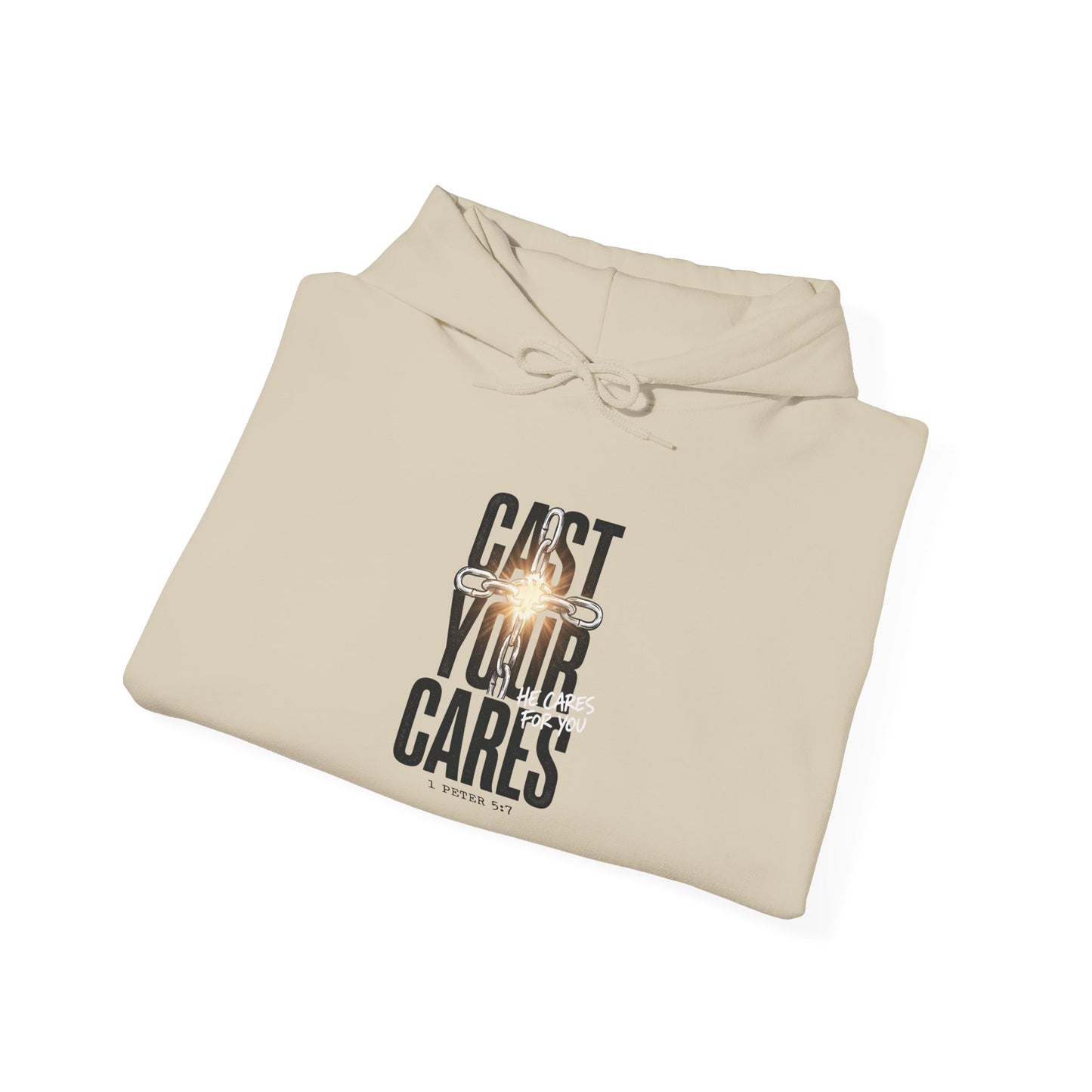 Cast Your Cares Hoodie | Christian streetwear, scripture tee style