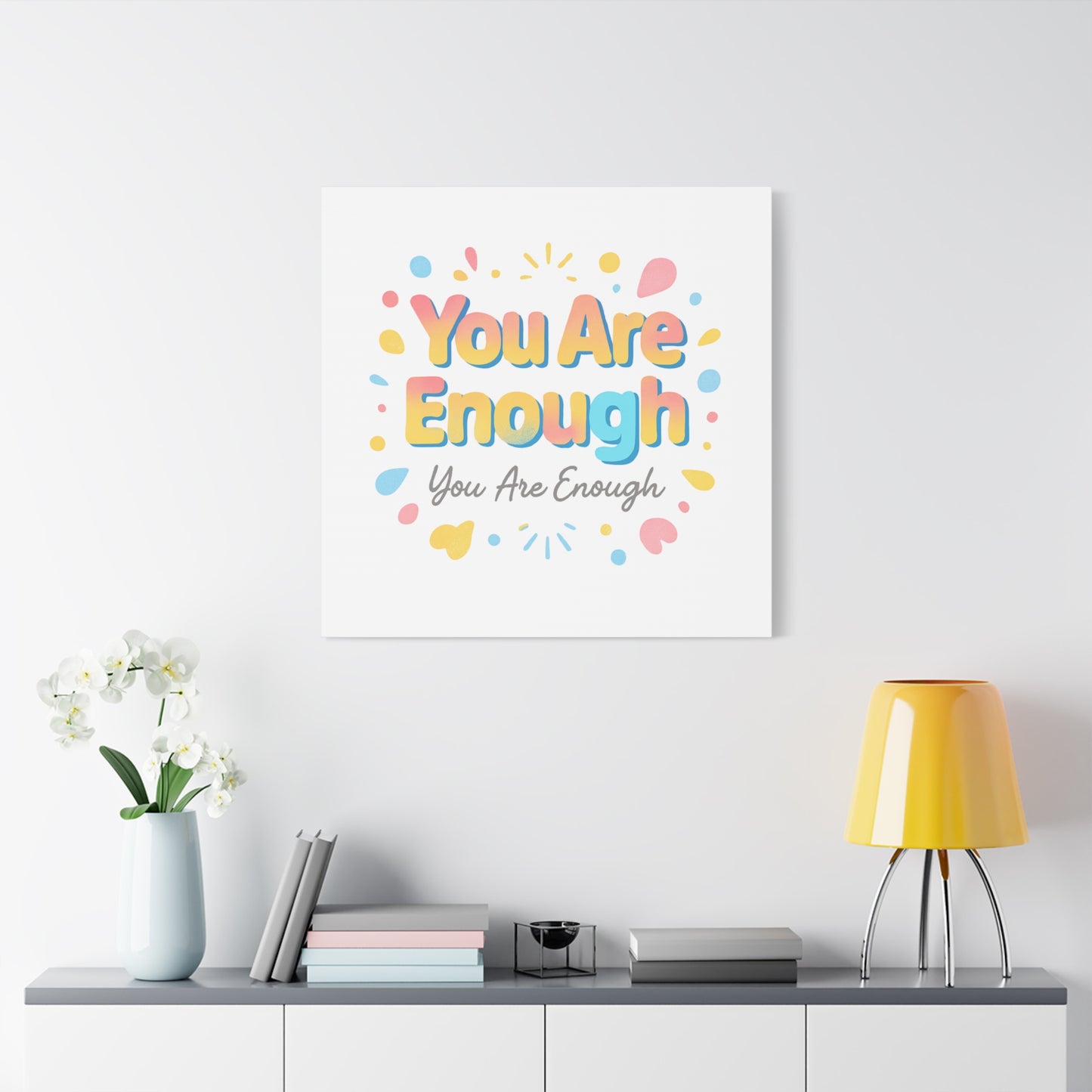 You Are Enough Canvas Wall Art — Inspirational Motivational Home Decor