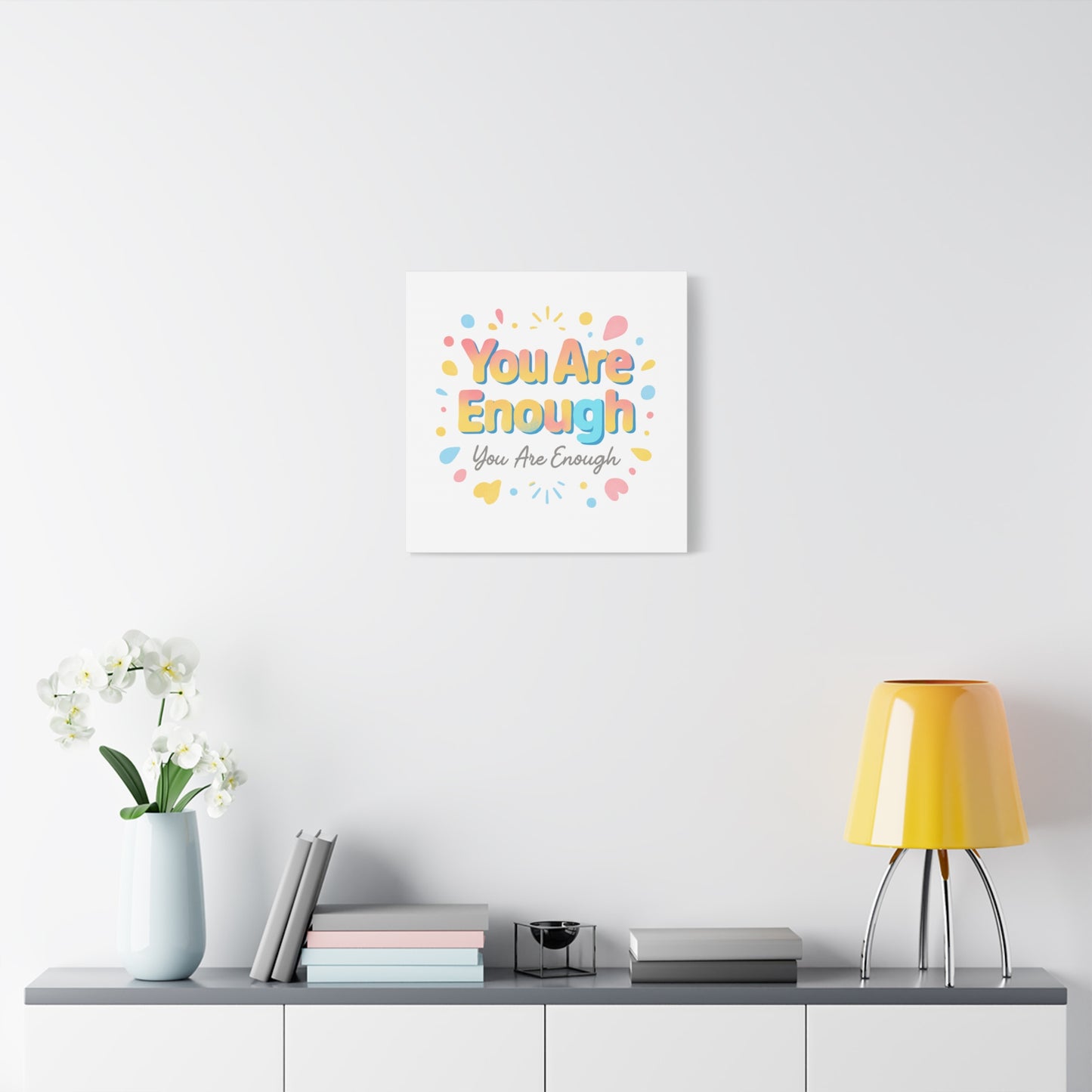 You Are Enough Canvas Wall Art — Inspirational Motivational Home Decor