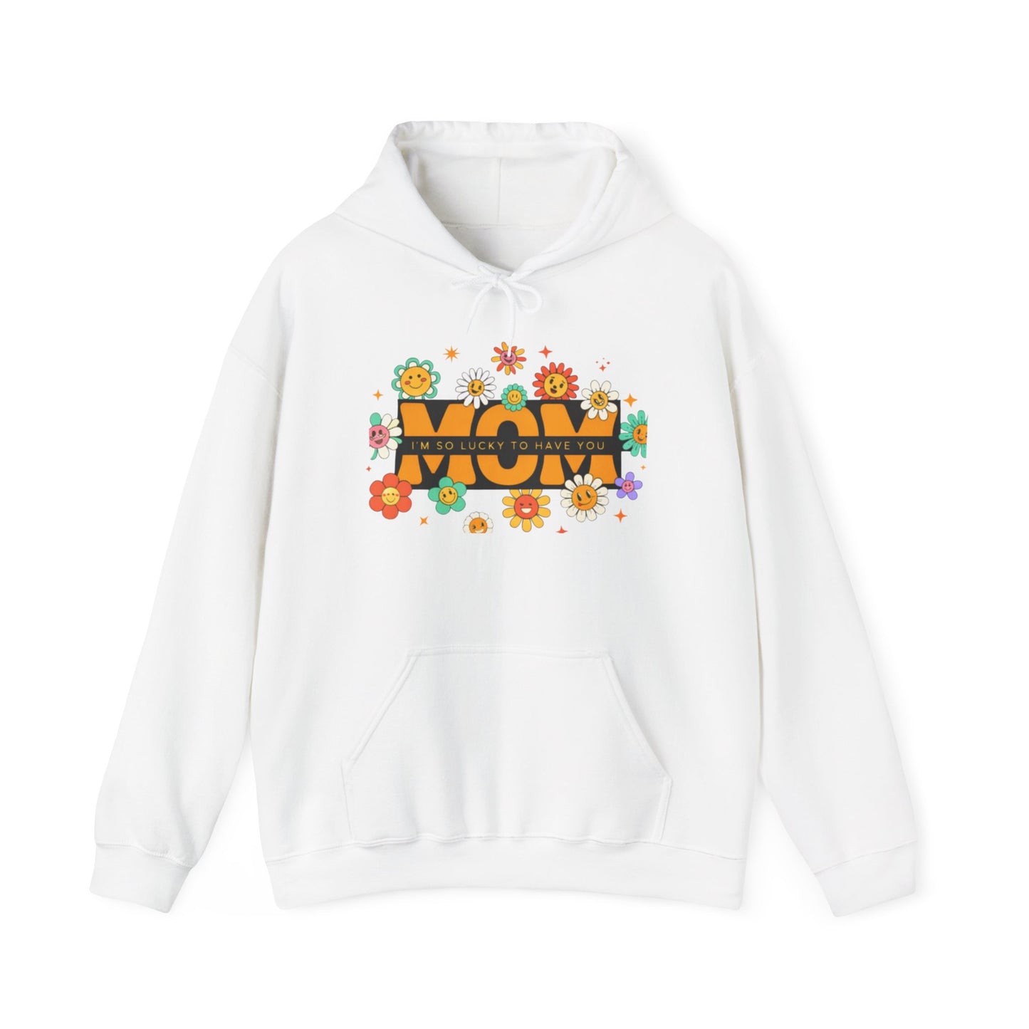 Hoodie - 'WOW' Retro Floral Graphic Hoodie | 70s Inspired Flower Power Sweatshirt