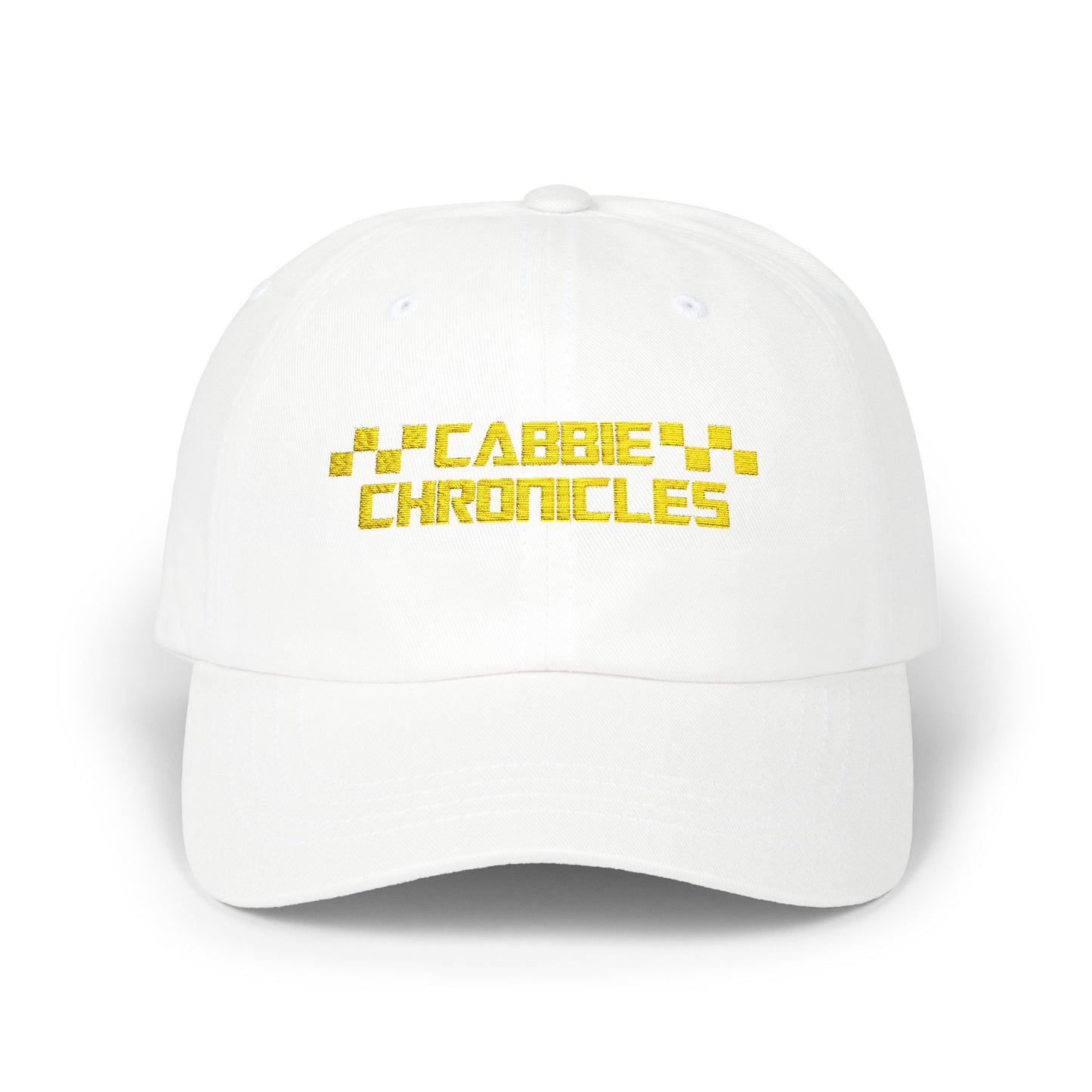 White Classic Dad Cap - Cabbie Chronicles | Casual Wear, Gift for Dad, Summer Style, Comfortable Fashion, Outdoor Accessory