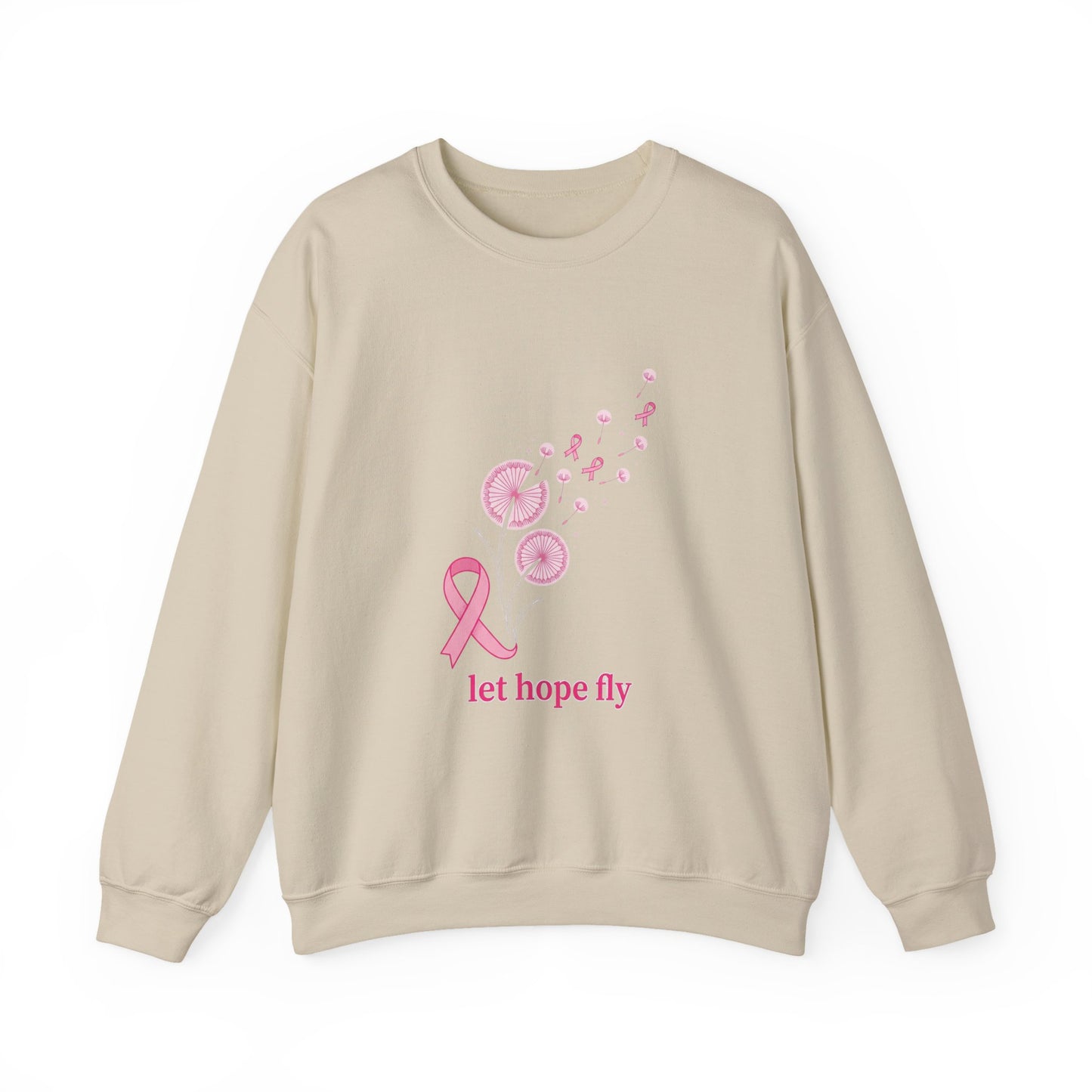 Let Hope Fly pink ribbon Sweatshirt | Breast Cancer Awareness