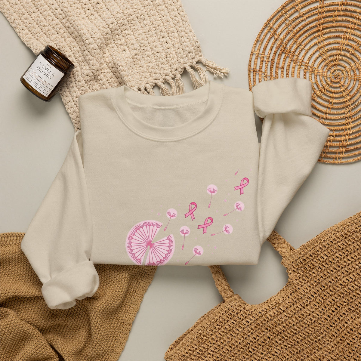 Let Hope Fly pink ribbon Sweatshirt | Breast Cancer Awareness