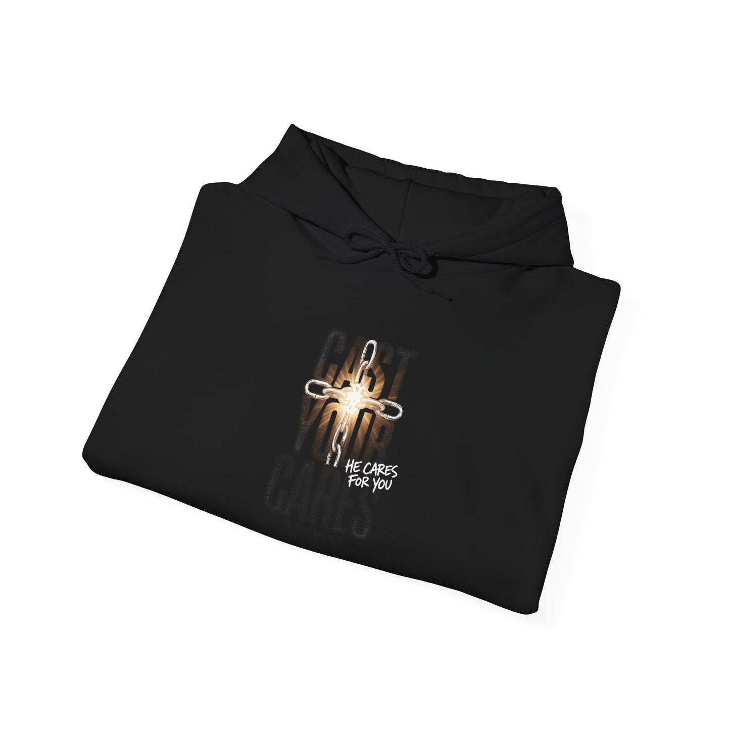 Cast Your Cares Hoodie | Christian Streetwear, Scripture Distressed Typography