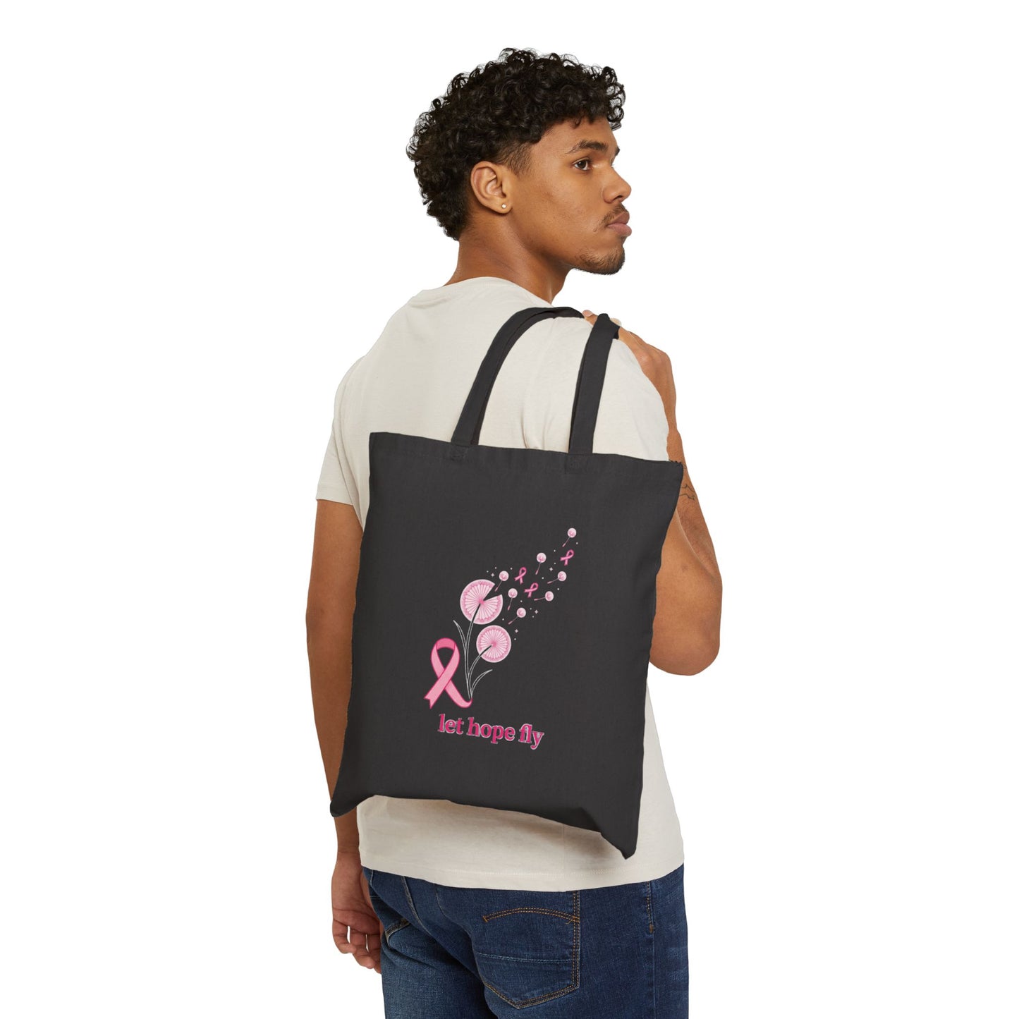 Let Hope Fly Pink Ribbon Tote | Breast Cancer Awareness, Canvas