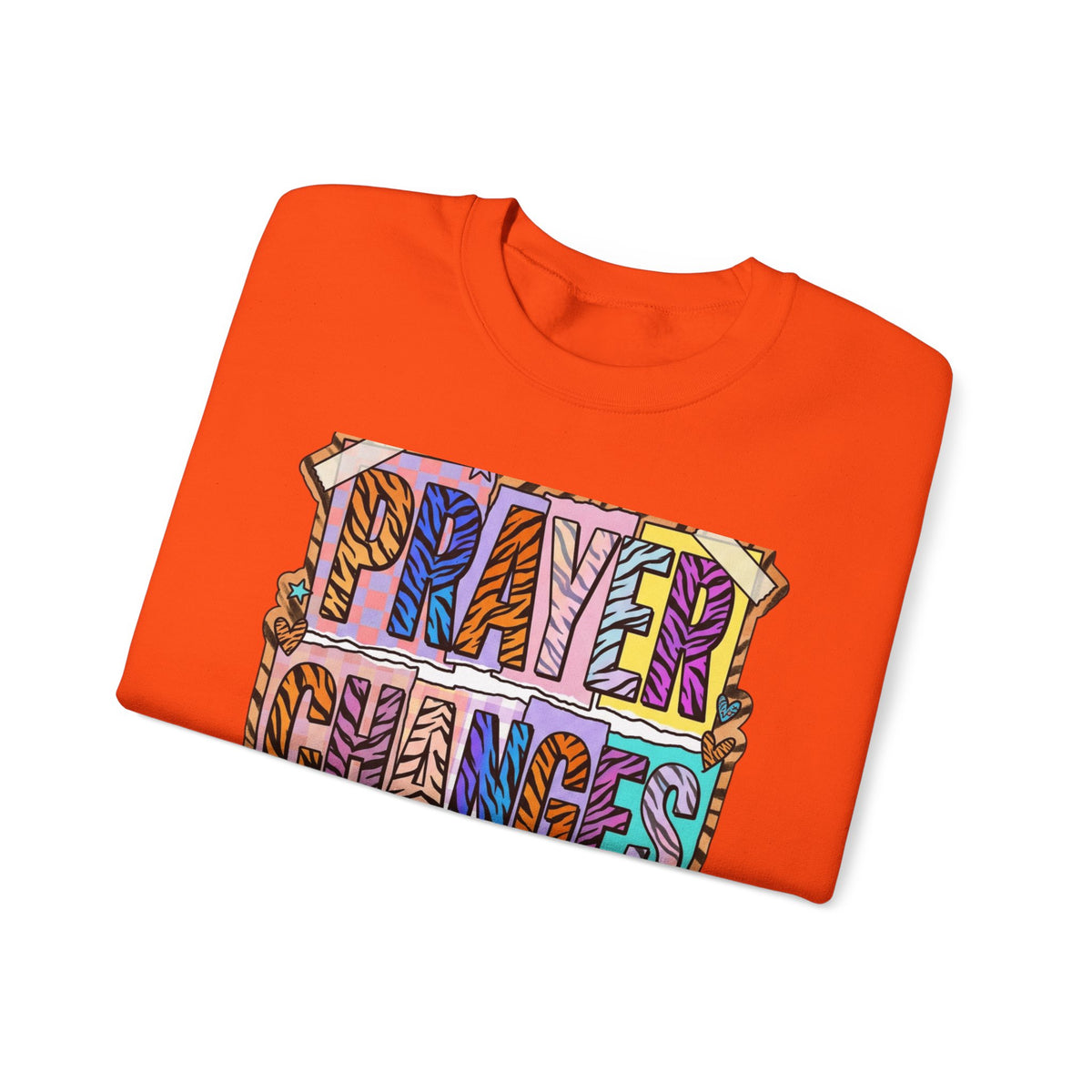 Prayer Changes Things Sweatshirt | Christian rainbow scripture, mixed-font faith