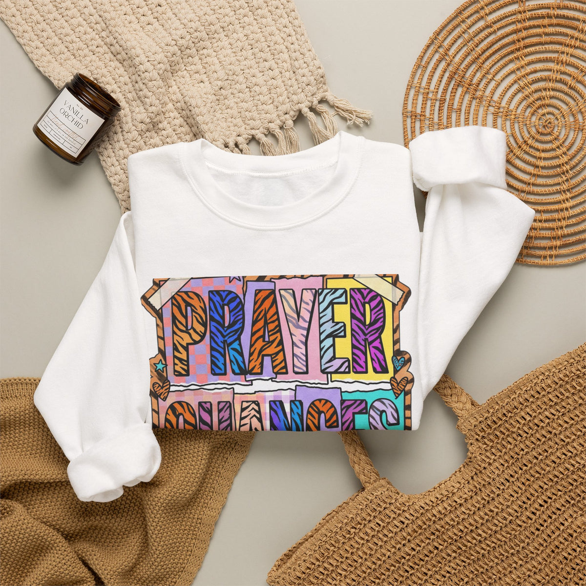 Prayer Changes Things Sweatshirt | Christian rainbow scripture, mixed-font faith