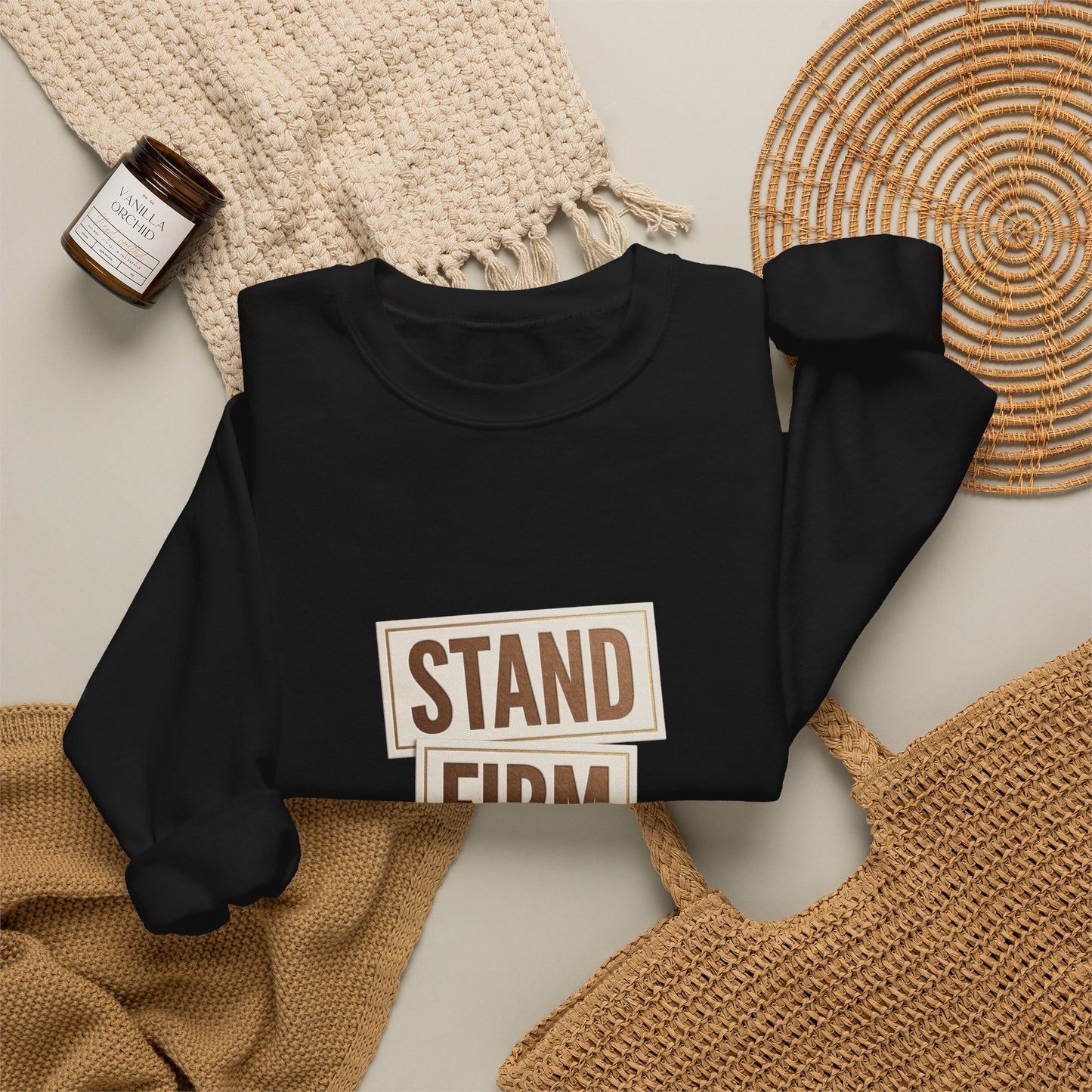 Stand Firm Always Sweatshirt | Christian Streetwear, Bold Typography, Distressed