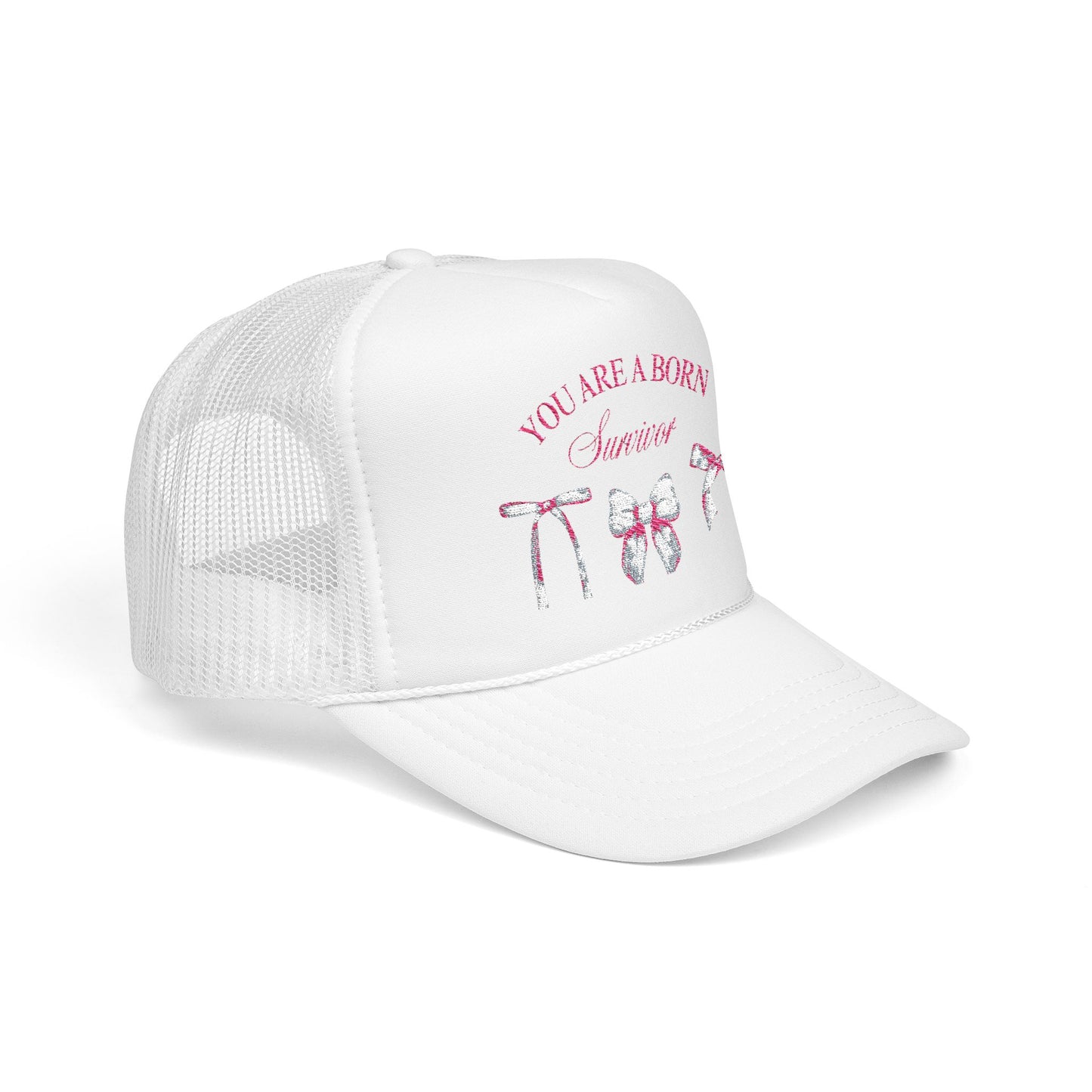 Embroidered Survival Trucker Hat - Inspirational, Unique Gift, Casual Wear, Cancer Awareness, Everyday Style