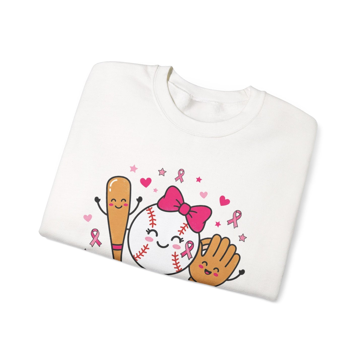 Softball Ribbon Team Support Sweatshirt | Breast Cancer Awareness