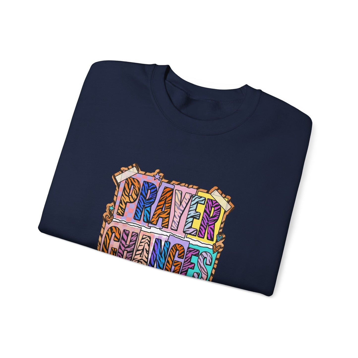 Prayer Changes Things Sweatshirt | Christian rainbow scripture, mixed-font faith