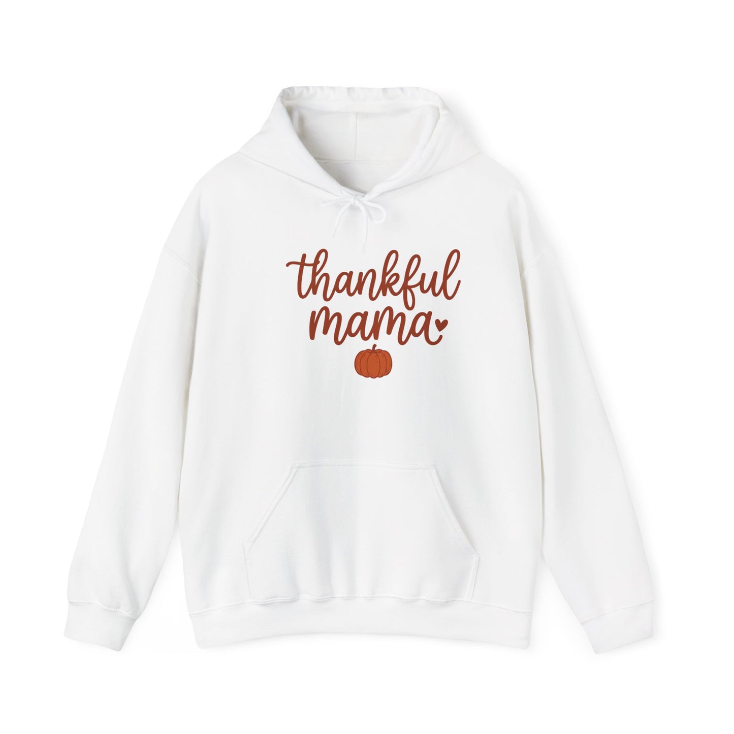 Thankful Mama Hoodie | Thanksgiving Fall Leaves, Pumpkin Accent