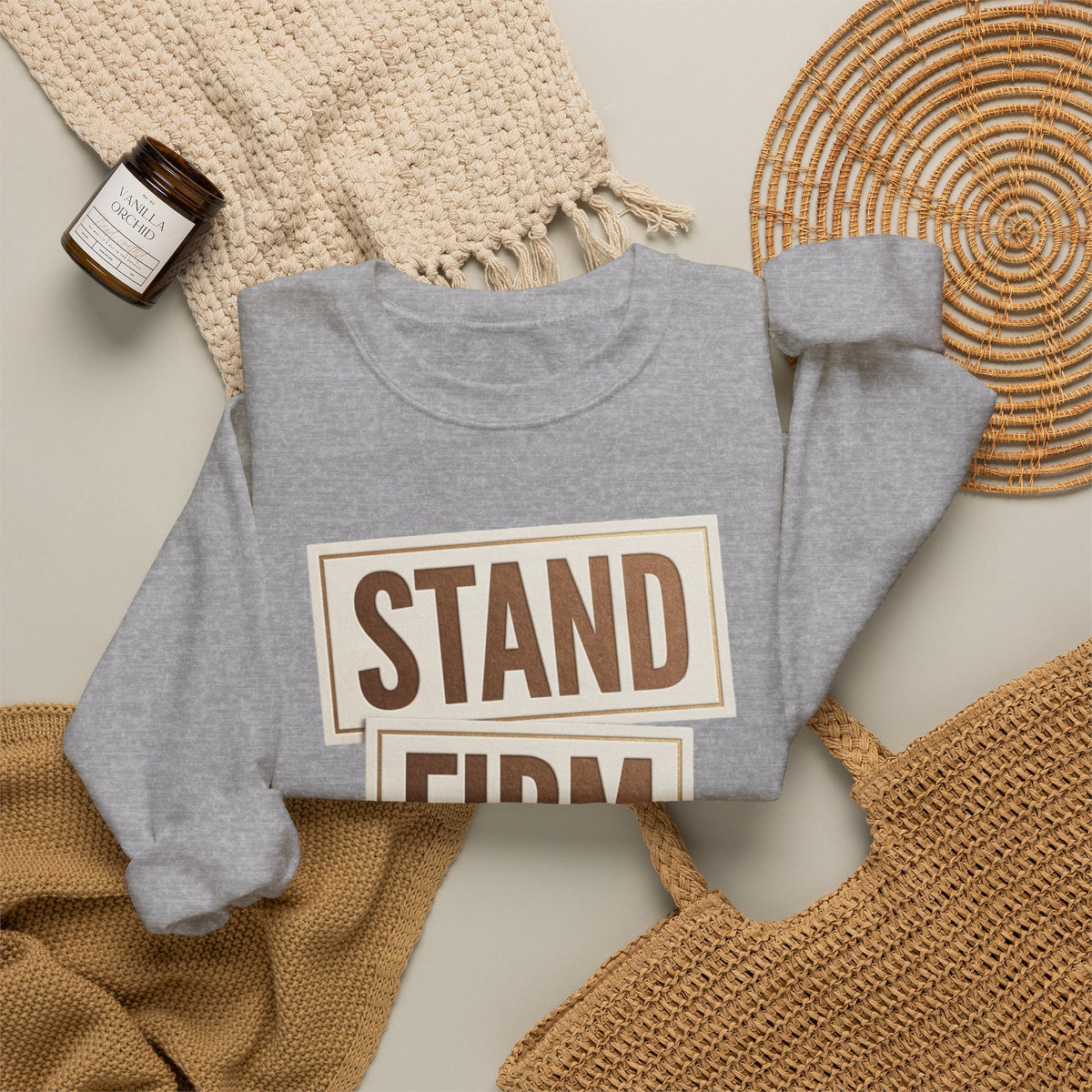 Stand Firm Always Sweatshirt | Christian Streetwear, Bold Typography, Distressed