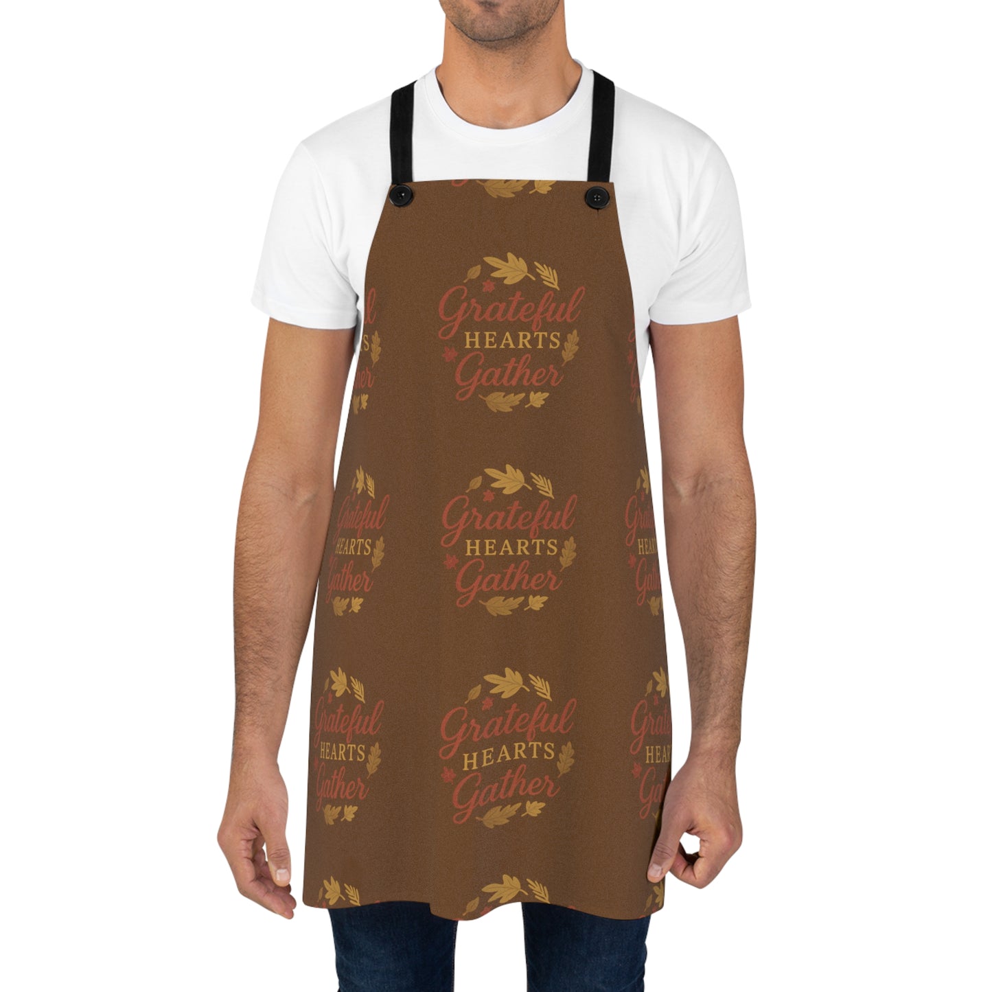 Thanksgiving Apron - "Grateful Hearts Gather" All Over Print