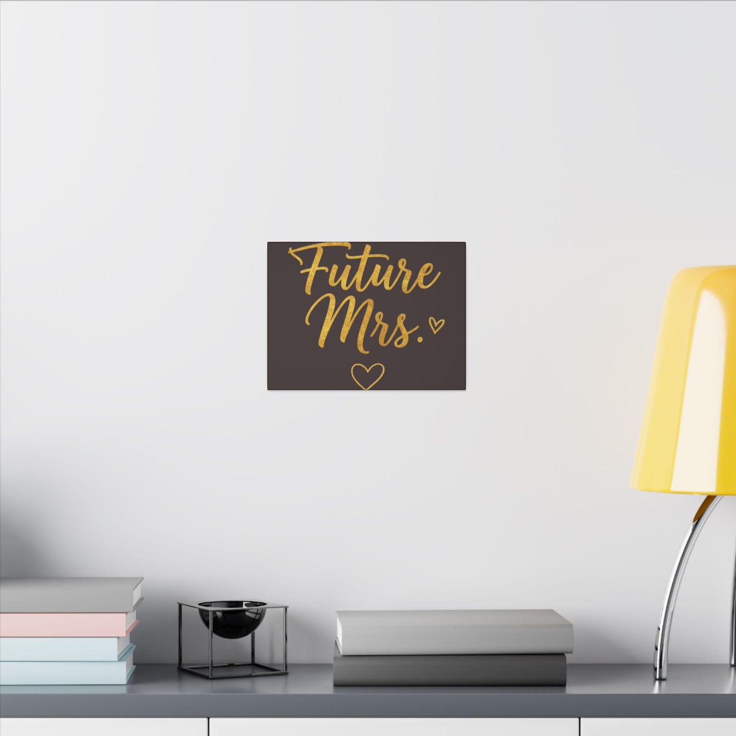 Future Mrs. Canvas Wall Art — Gold Script Bridal Shower & Bachelorette Decoration