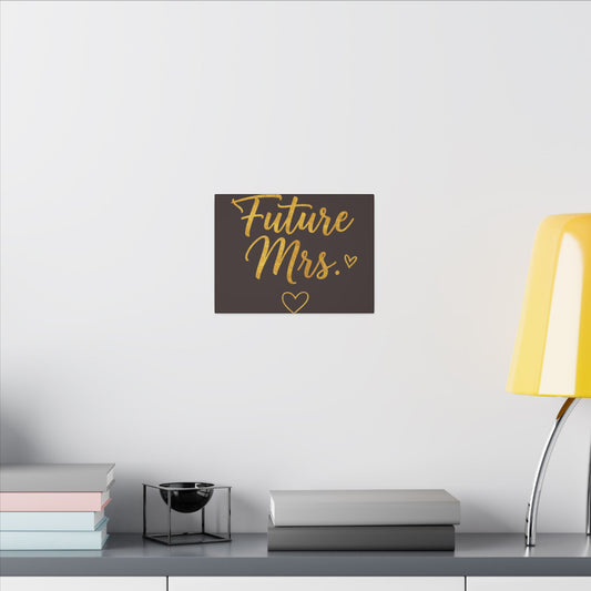 Future Mrs. Canvas Wall Art — Gold Script Bridal Shower & Bachelorette Decoration