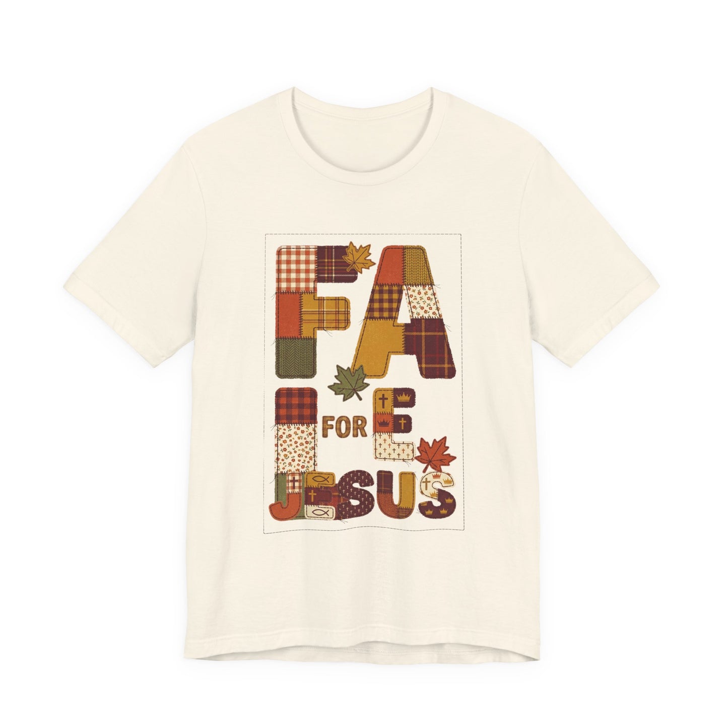 Fall Patchwork "Fall for Jesus" Tee | Thanksgiving, Autumn Leaves