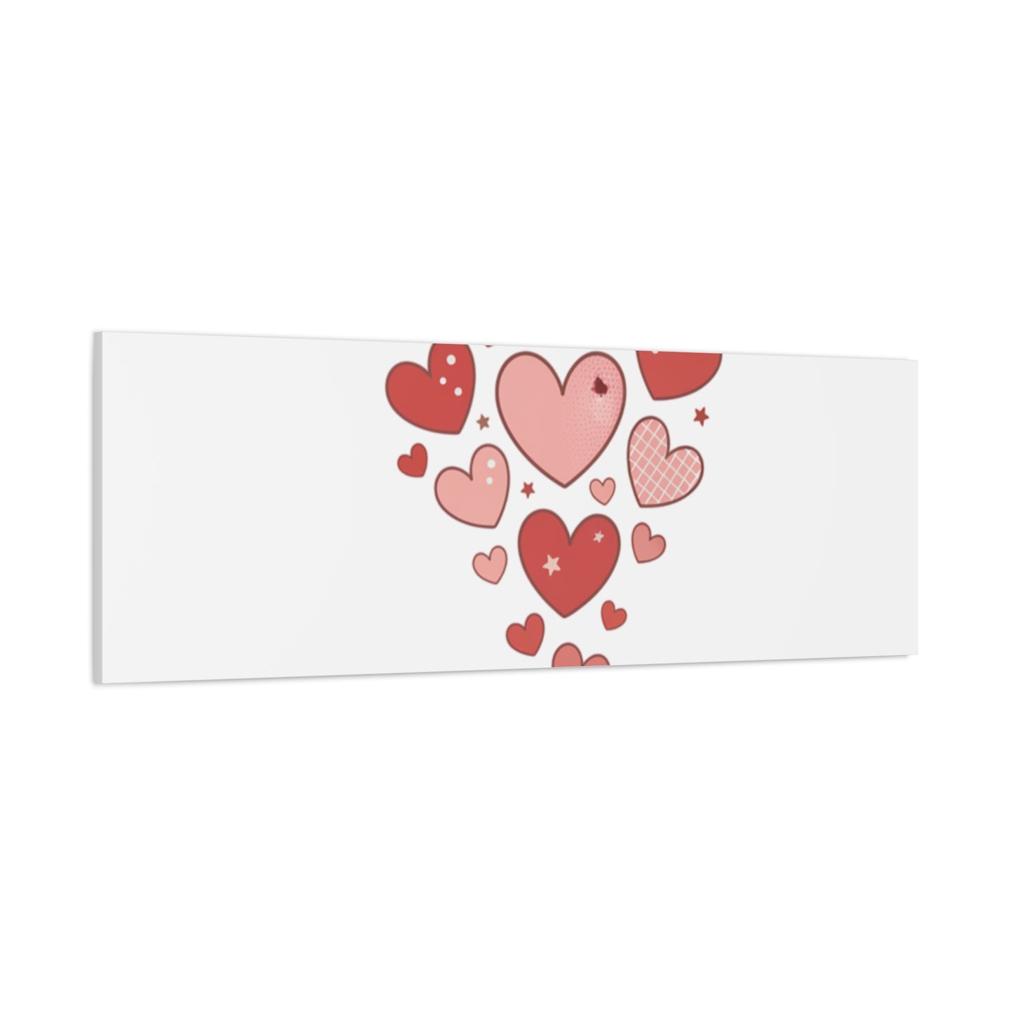 Love Yourself Canvas Wall Art — Watercolor Hearts Inspirational Home Decor