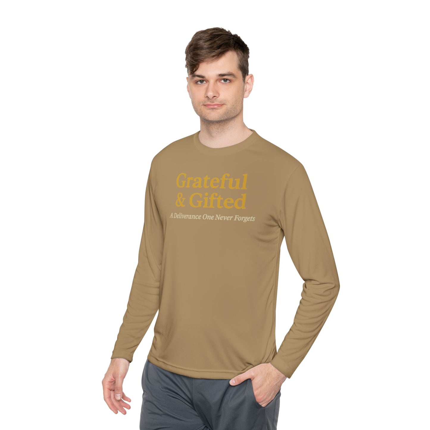 Grateful & Gifted Long Sleeve Tee | Inspirational Gift, Unisex Shirt, Perfect for Celebrations, Casual Wear, Thoughtful Present