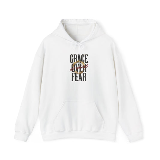 Grace Over Fear Hoodie | Christian Streetwear, Distressed Scripture Style