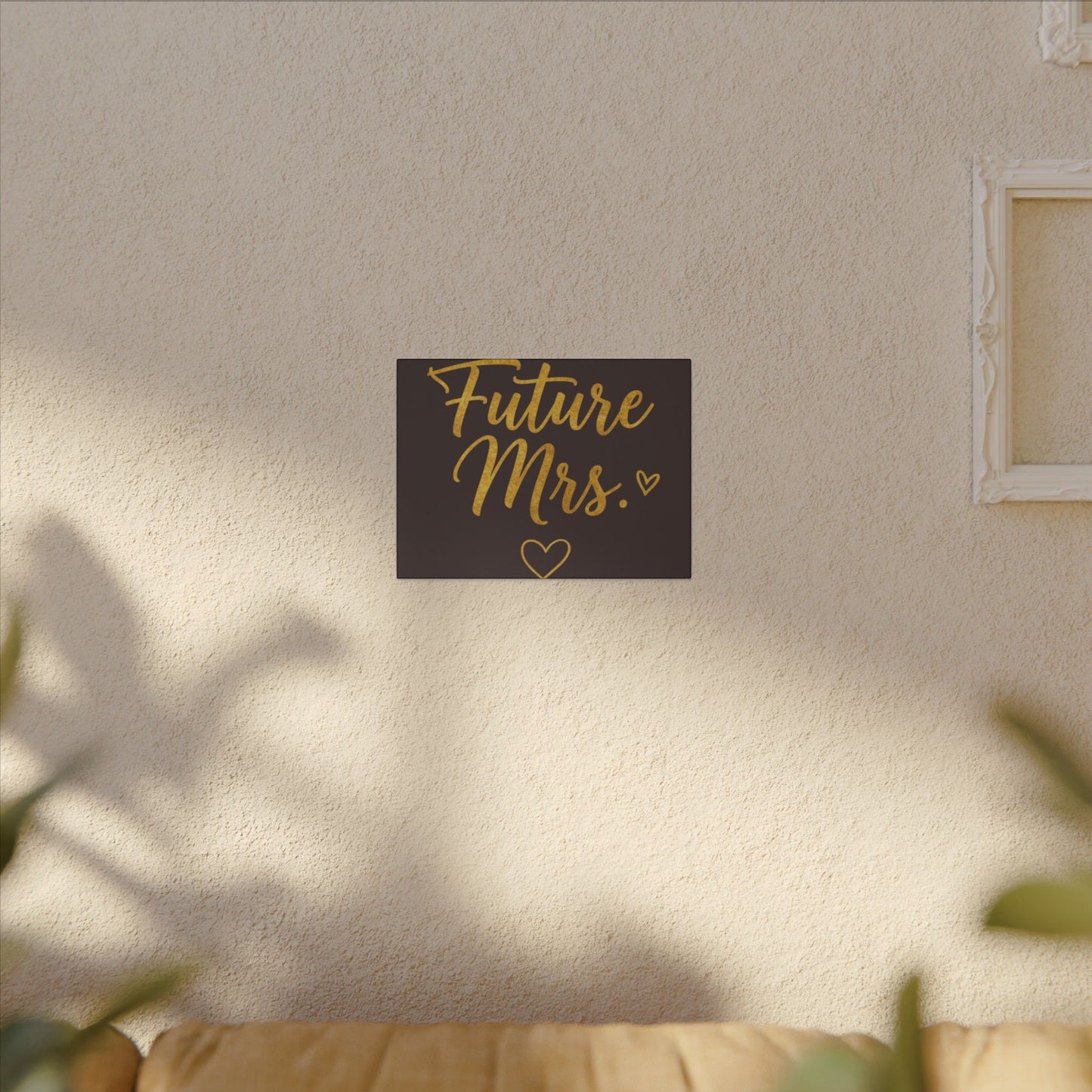Future Mrs. Canvas Wall Art — Gold Script Bridal Shower & Bachelorette Decoration