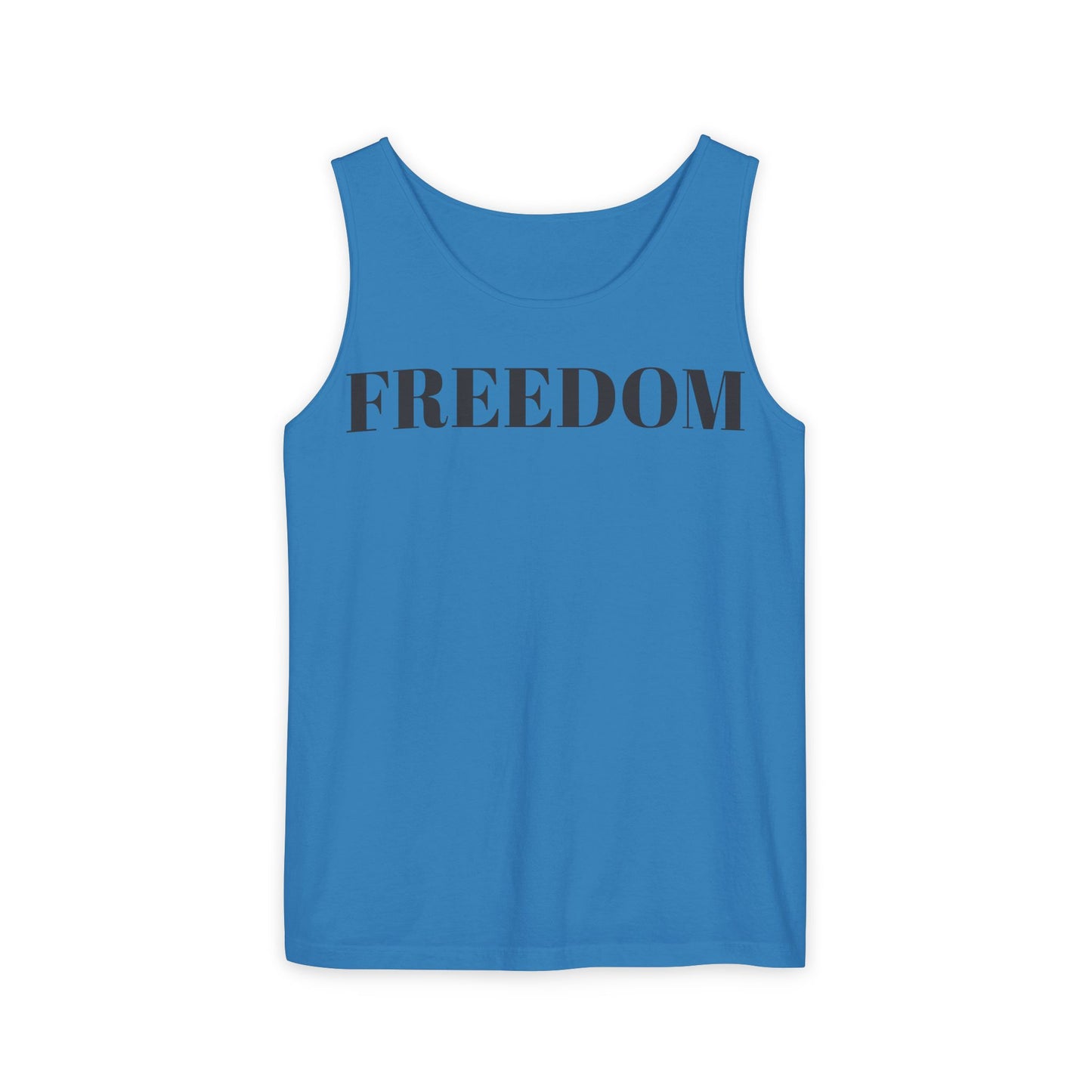 Freedom Unisex Garment-Dyed Tank Top - Comfortable Summer Wear, Casual Lounge, Outdoor Fitness, Inspirational Gift, Vacation Apparel