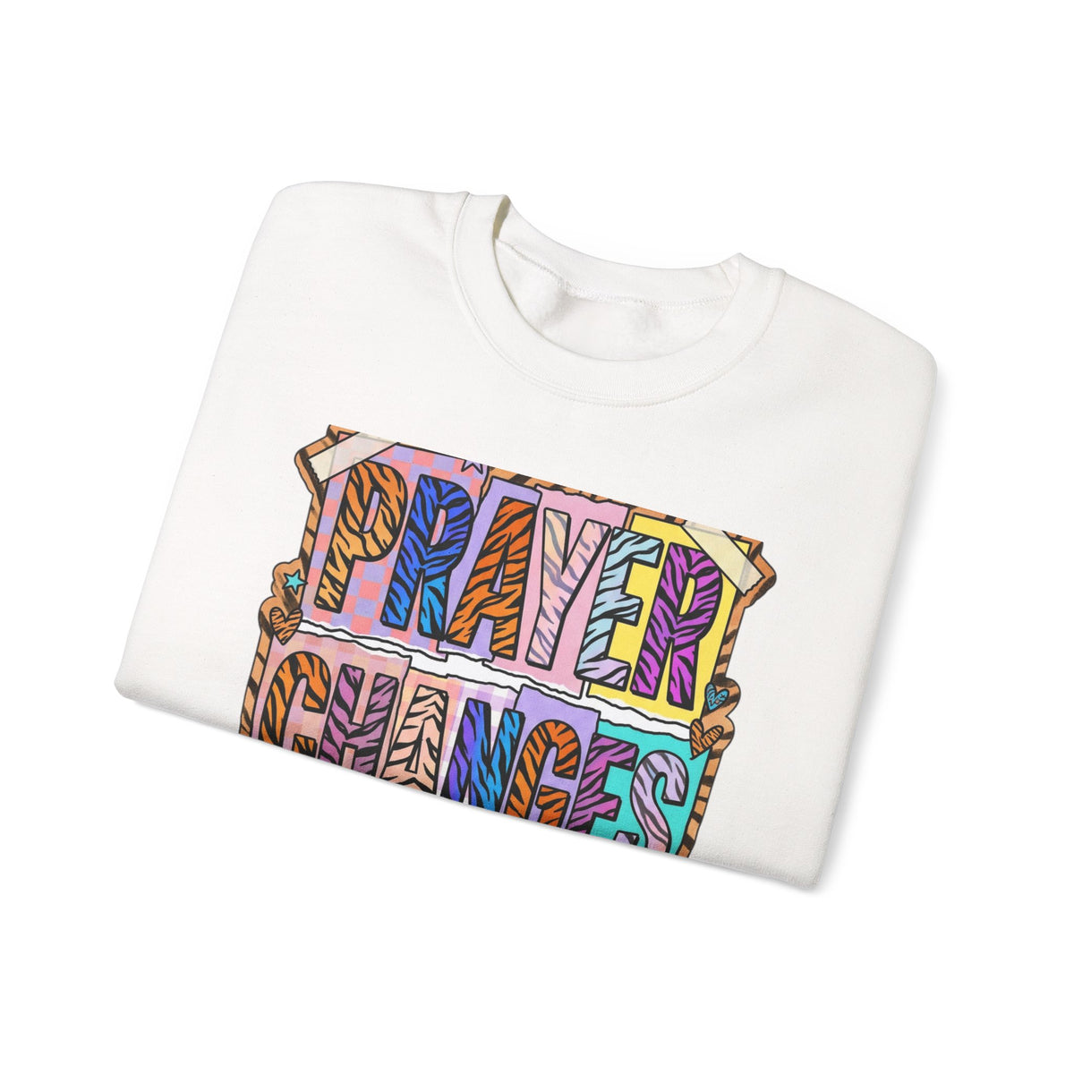 Prayer Changes Things Sweatshirt | Christian rainbow scripture, mixed-font faith