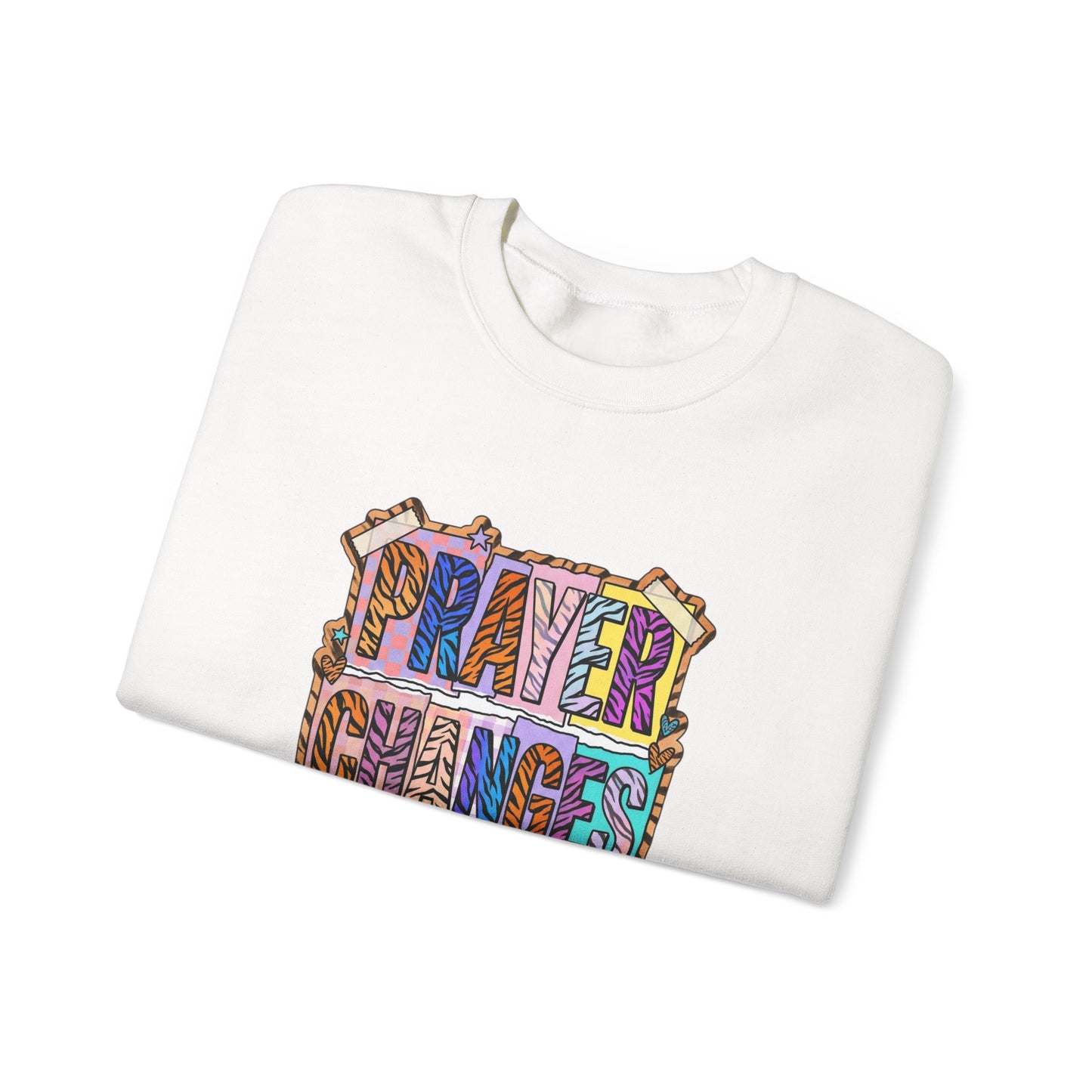 Prayer Changes Things Sweatshirt | Christian rainbow scripture, mixed-font faith