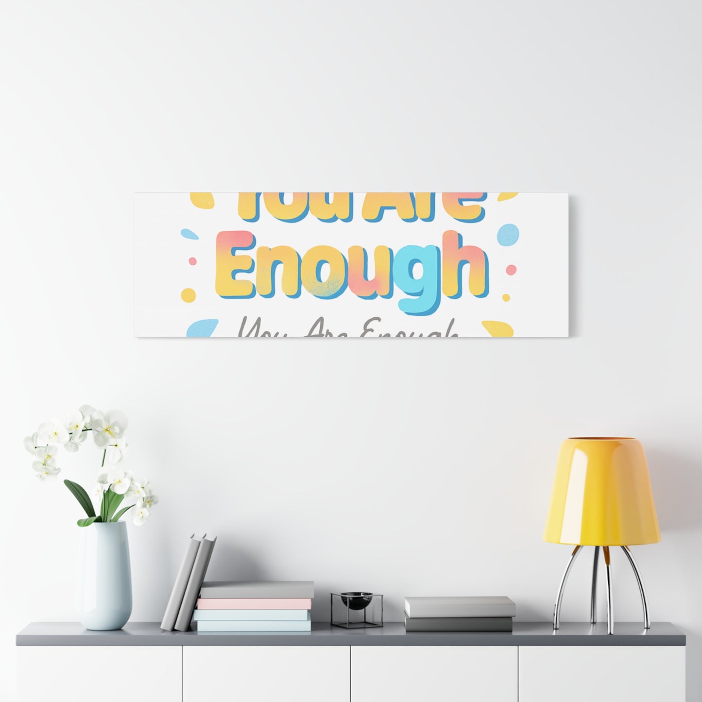 You Are Enough Canvas Wall Art — Inspirational Motivational Home Decor