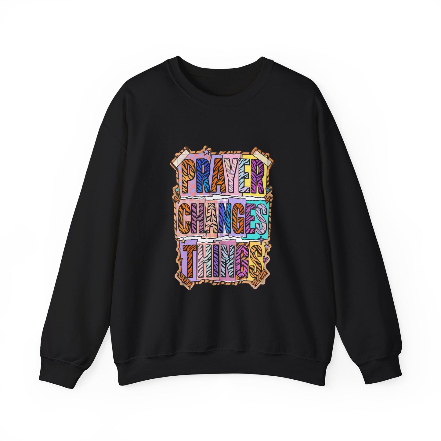 Prayer Changes Things Sweatshirt | Christian rainbow scripture, mixed-font faith