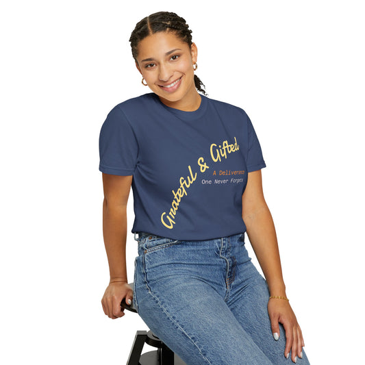 Grateful & Gifted T-Shirt, Unisex Cotton Tee, Casual Wear, Gift for Friends, Thoughtful Apparel, Everyday Comfort