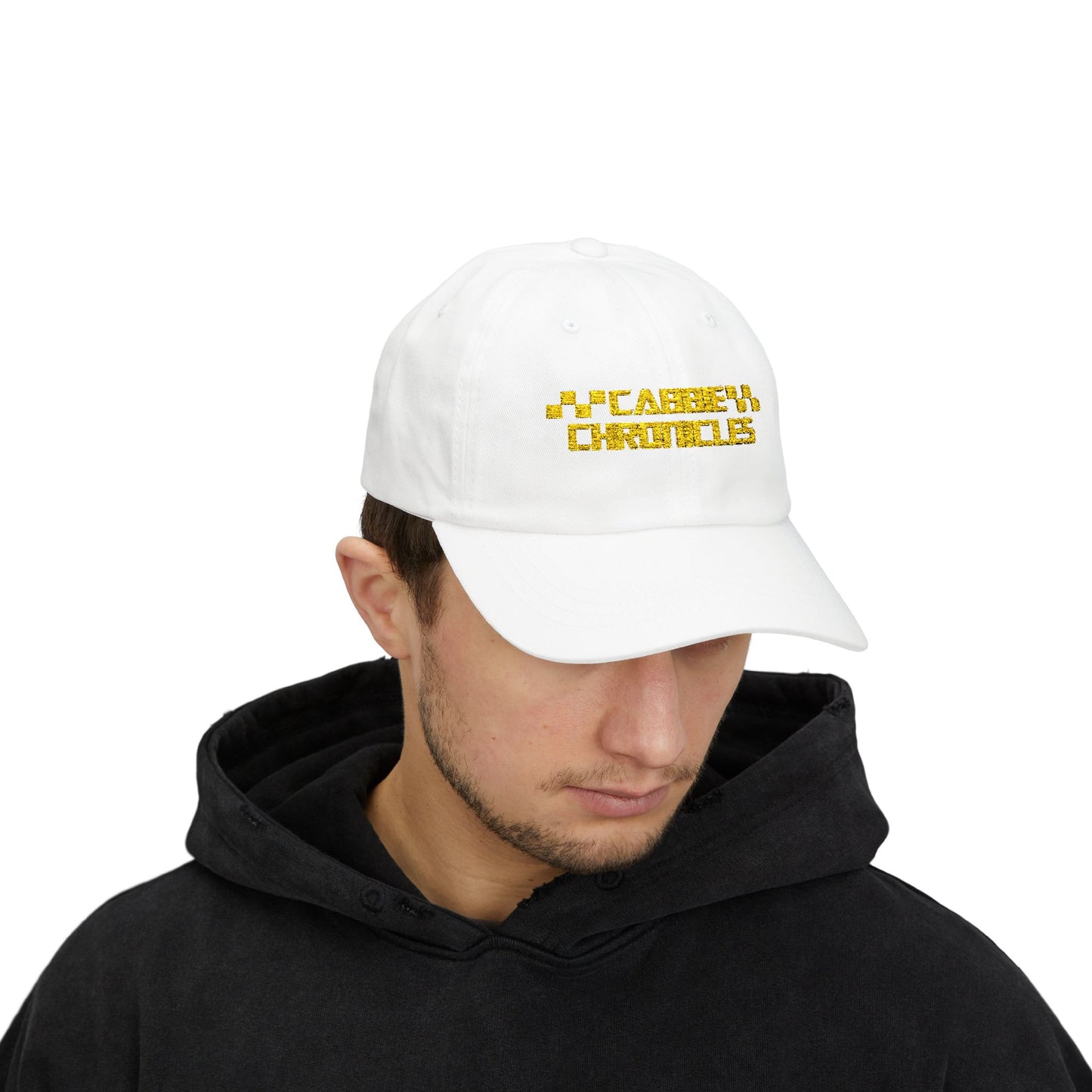 White Classic Dad Cap - Cabbie Chronicles | Casual Wear, Gift for Dad, Summer Style, Comfortable Fashion, Outdoor Accessory