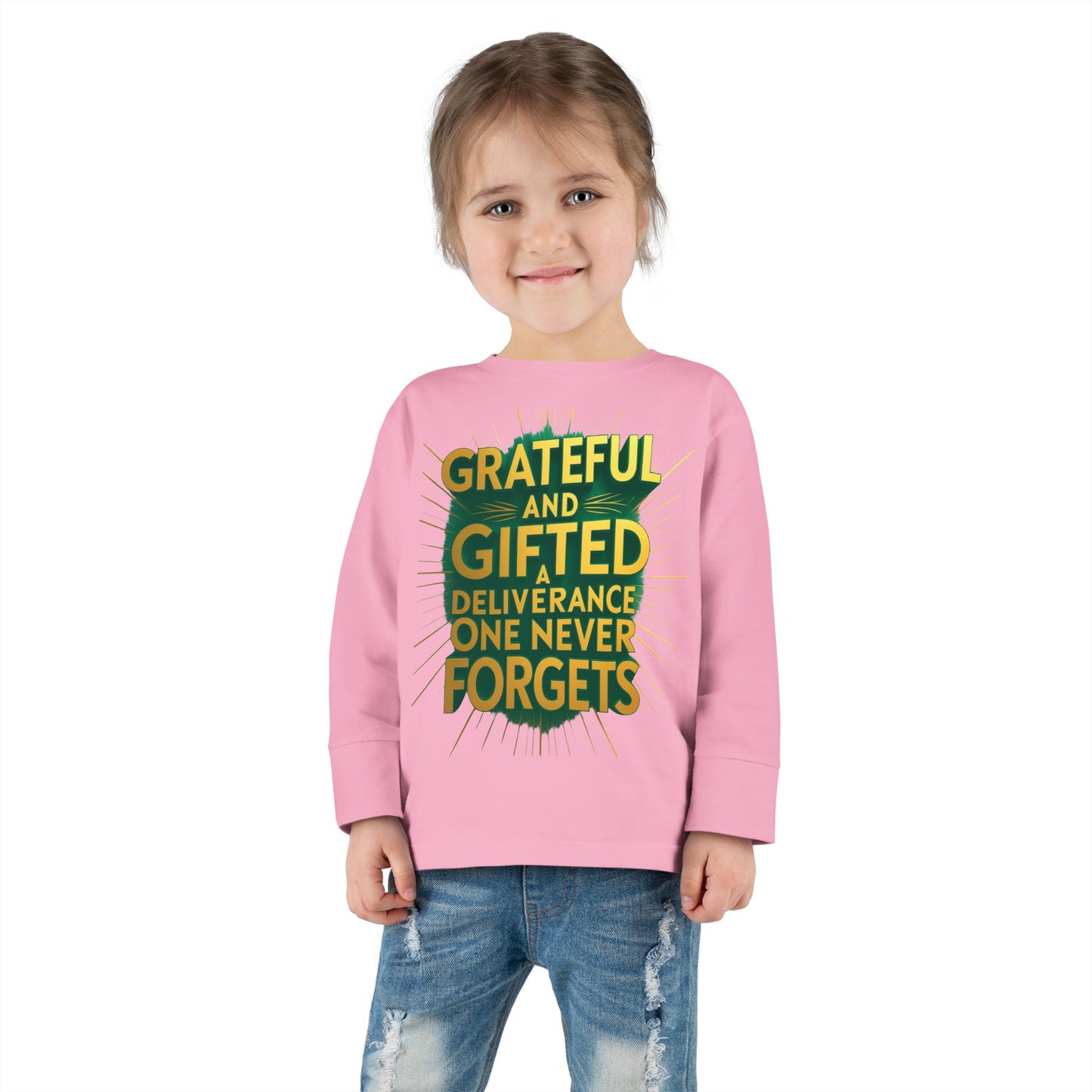 Toddler Long Sleeve Tee with 'Grateful and Gifted' Design, Kids Gift, Fall Fashion, Birthday Outfit, Baby Shower Gift, Inspirational [...]